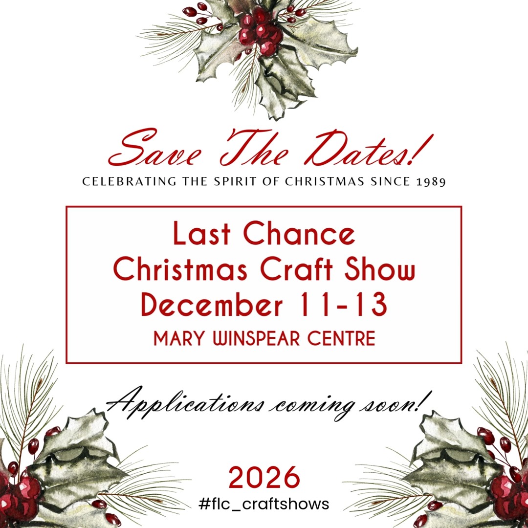 We are pleased to announce the dates for our 2026 First & Last Chance Christmas Craft Shows!
Both events will once again be held at the welcoming Mary Winspear Centre in Sidney, BC — a perfect setting to celebrate the holiday season. Please mark your calendars! First Chance will take place November 7th-8th followed by Last Chance from December 11th-13th.
Save the dates and stay tuned for additional details coming soon. We look forward to celebrating with you and sharing in the joy of handcrafted treasures!
To our talented artists and artisans, application information will be available soon. We’re excited to see what 2026 has in store!
For more information, visit us at www.firstandlastchance.ca and join the festive spirit!
#flcraftshows #christmasmarket #supportlocal #madeinbc #handcrafted #holidaymarket #supportartisans #victoriabc #saanich #sidneybc #marywinspearcentre #shoplocal #happinessishandmade #handmadewithlove #supportsmallbusiness #festivefun #wintercrafts #joythedifference
