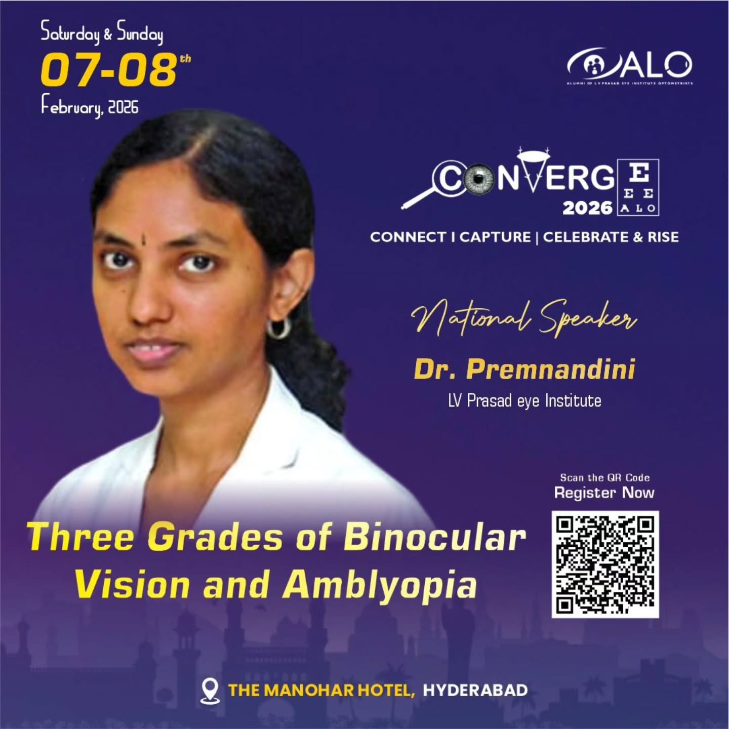 Join our National Speaker for a high-impact session on "Three Grades of Binocular Vision and Amblyopia"
📅 Date: 7 & 8 February, 2026
📍 Location: The Manohar Hotel, Hyderabad
🔗 Register Now: https://www.aloptom.com/converge2026