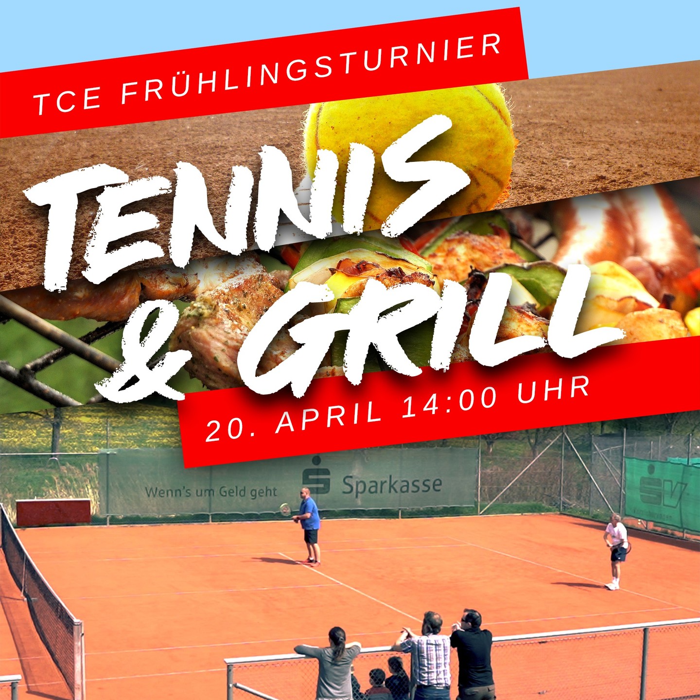 Liebe Mitglieder,
auf ein Neues! Wie letztes Jahr wollen wir wieder gemeinsam mit euch einen großartigen Tag auf unserer wunderschönen Anlage verbringen und mit dem „Tennis & Grill“ Event mit viel Spaß, Sport und natürlich gutem Essen in die Saison starten.
Los geht‘s mit dem Frühlingsturnier! Spielmodus: Mixed/Doppel. Ein Spiel dauert 20 min. Danach werden willkürlich die nächsten Paarungen ausgelost. Der Spaß steht ganz klar im Vordergrund - aber um euren Ehrgeiz dennoch ein wenig herauszukitzeln, gibt es für die drei Besten tolle Preise.
Beim gemeinsamen Grillen lassen wir den Tag am Abend entspannt ausklingen. Abendessen und Snacks spendiert der TCE - eine Vielzahl an Getränken kann vor Ort an der Theke oder am Automaten gekauft werden.
Egal ob ihr mitspielt oder nur zuschauen wollt - kommt vorbei und bringt gerne eure Familien mit.
Bitte meldet euch mit eurer Personenanzahl bis spätestens 14. April an, damit wir für euch alles bestens vorbereiten können.
Ganz einfach mit ein paar Klicks hier anmelden
https://www.survio.com/survey/d/C8D9A8Y0M5O2O8O6L (Link in der Bio zum anklicken)
Wir freuen uns auf einen großartigen Tag mit euch!
Euer Vorstandsteam
#tcengen #tennisclubengen