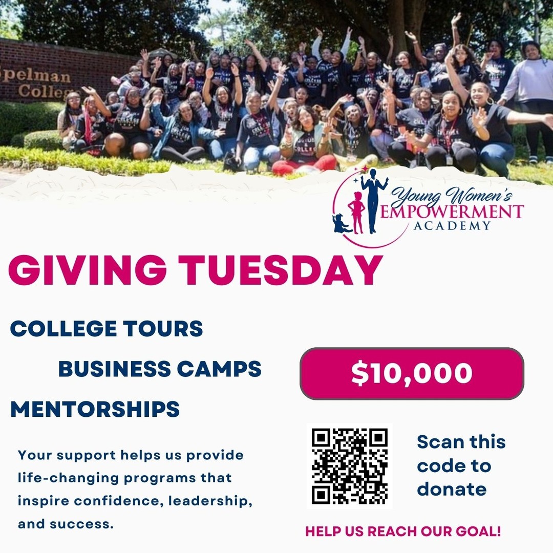 🌟 Today is Giving Tuesday! 🌟
At the Young Women’s Empowerment Academy, we are committed to creating safe spaces, providing mentorship, and empowering the next generation of leaders. Your generosity helps us:
✨ Host workshops that build confidence and skills.
✨ Expand our programs for girls and young women.
✨ Open doors to opportunities they never dreamed possible.
💛 Your gift today can change a life forever.
📲 Donate now at www.YWEAcademy.com and be a part of their journey to greatness.
#GivingTuesday #YWEA #EmpowerHer #EmpoweredGirls #SupportTheFuture