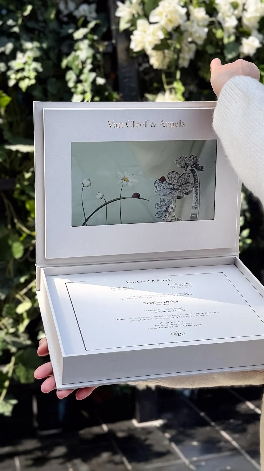 A TV card invitation box created for Van Cleef, defined by clean design and refined finishing. Simple details, carefully executed, create an elegant first impression.
Looking to create something just as thoughtful? Get in touch with The Card Co. today.
📧 info@thecardco.ae
📞 04 386 9369
#TheCardCo #LuxuryStationery #CraftedFineStationery #VanCleef #2026