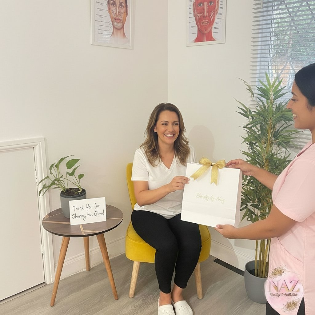 Glow up, give back, get rewarded.
Your referrals mean the world to me. Ready to share the Beauty by Naz experience with a friend?
When you refer someone, you both enjoy exclusive perks. Let’s keep our community glowing—thank you for being the heart of it all.
DM to start sharing the glow today! ✨
Naz xx