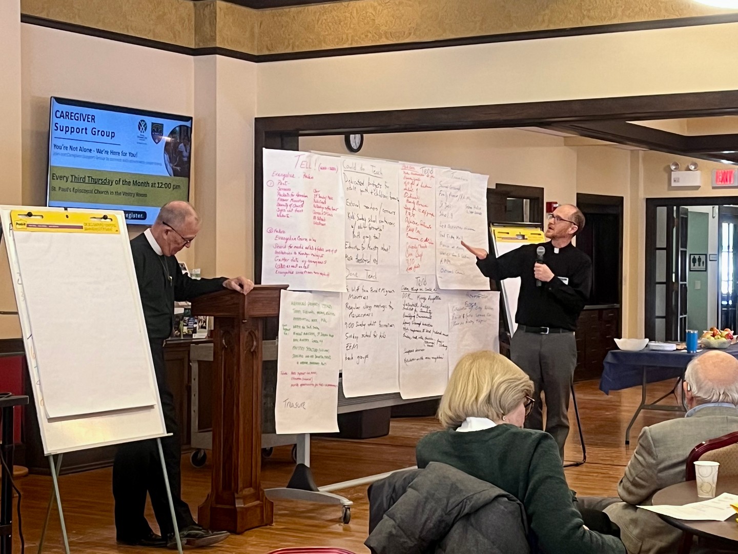 St. Paul’s gathered as a congregation after the service today to talk about the “Five Marks of Mission.”
Their first of many conversations in the rector search process & the mission of St. Paul’s.