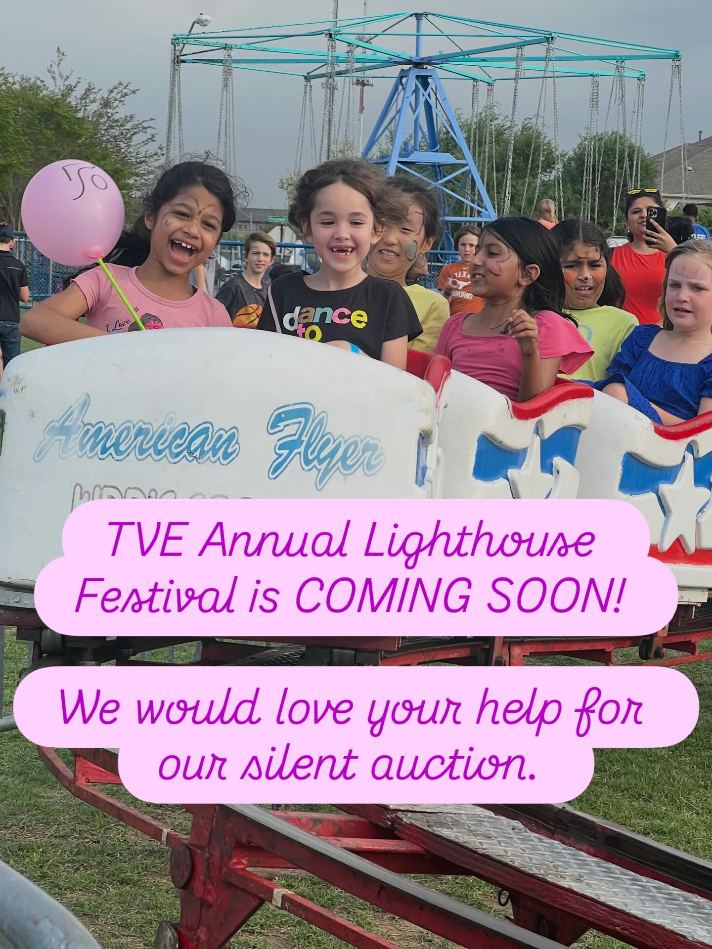 Please consider helping us with the silent auction baskets! Please submit any donations by February 27, 2026.
We are needing more donations for each grade level. #tvepta #lighthousefestival2026
Instagram: Links in bio