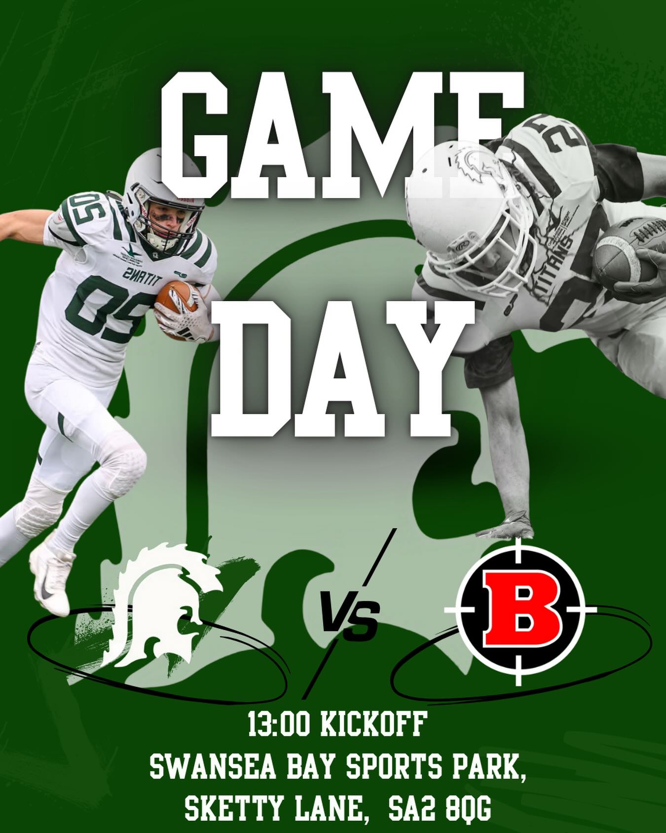 📣GAME DAY!!!!📣
Come down to Swansea bay sports park 3G today for our 1pm kickoff against the @uwebullets2s! Show your support for the team! Uppa swans💚🤍💚
@coyoteuglyswansea
@cattle_and_co
@finetimephotography
#gameday#titans#americanfootball#superbowlsunday