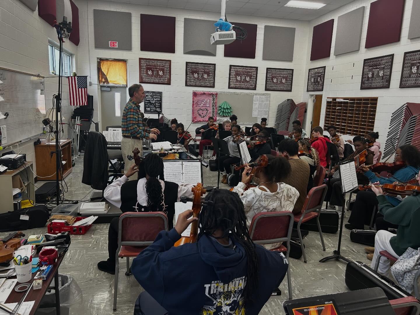 Grateful to Dr. Richard Bell from @claytonstateuniv for spending time with our orchestra kids! Almost ready for Pre-LGPE!