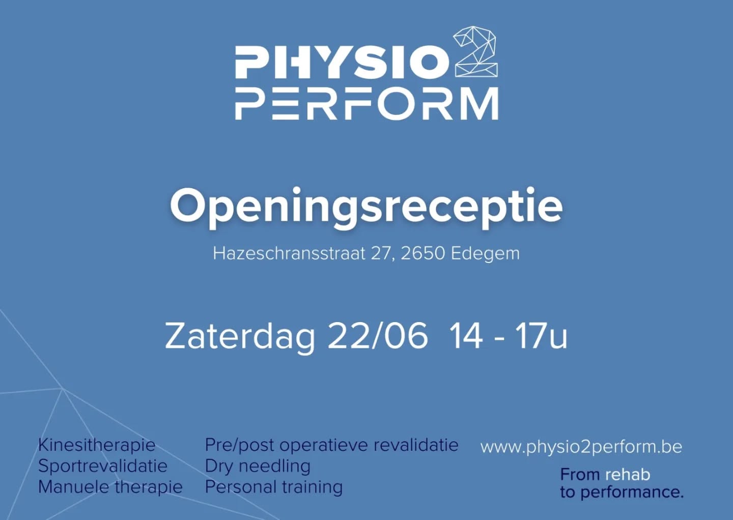 Kom deze zaterdag langs om te genieten van een hapje en een drankje tijdens onze openingsreceptie!