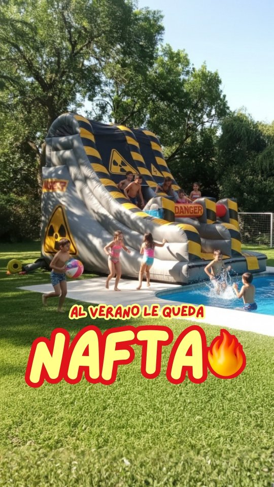 ⛽ El verano no se va hasta que nosotros digamos.
¡No cuelguen la toalla todavía! 🛑 A febrero le queda mucha nafta en el tanque y el calor no afloja.
🌊 El menú para combatir los 30°C: ✅ Toboganes Acuáticos Gigantes. ✅ Fiesta de la Espuma (Ideal Carnaval). ✅ Deslizadores para carreras.
**📲** ¡Escribinos y hagamos que este mes sea innolvidable!
#inflables #inflablesacuaticos #verano #pileta #calor