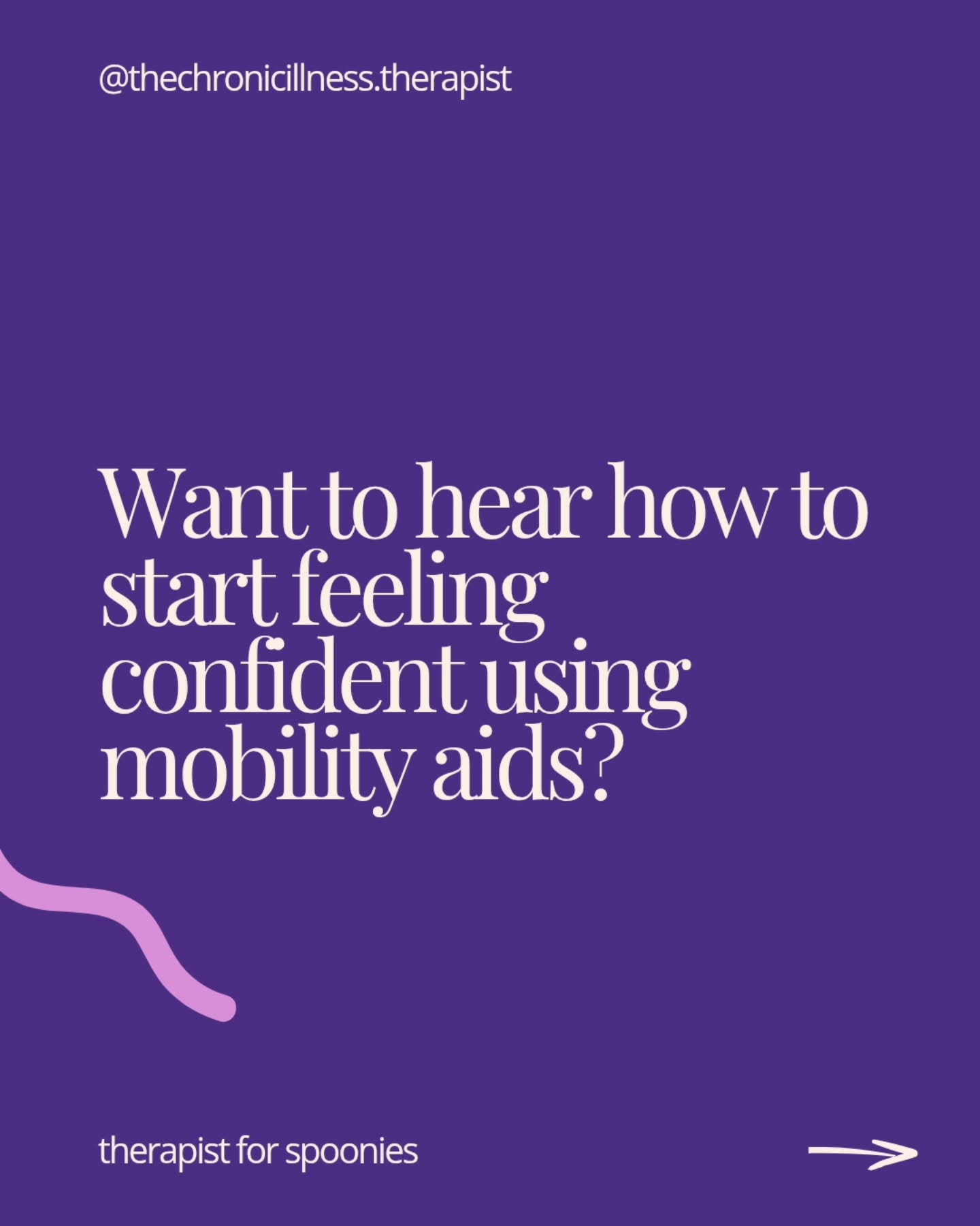 It mightn’t be what you think…👀
Learning to build self-compassion, recognising your wins and not just forcing forward to the next goal is exactly what we'll do when we work together.
Because confidence means being able to use the aids you need, do the things you want to do, and show up exactly as you are without the constant self-criticism holding you back 💜
I have a short waitlist for new clients, follow the link in my bio to register your interest about working together.
#chronicillness #spooniesupport #selfcompassion