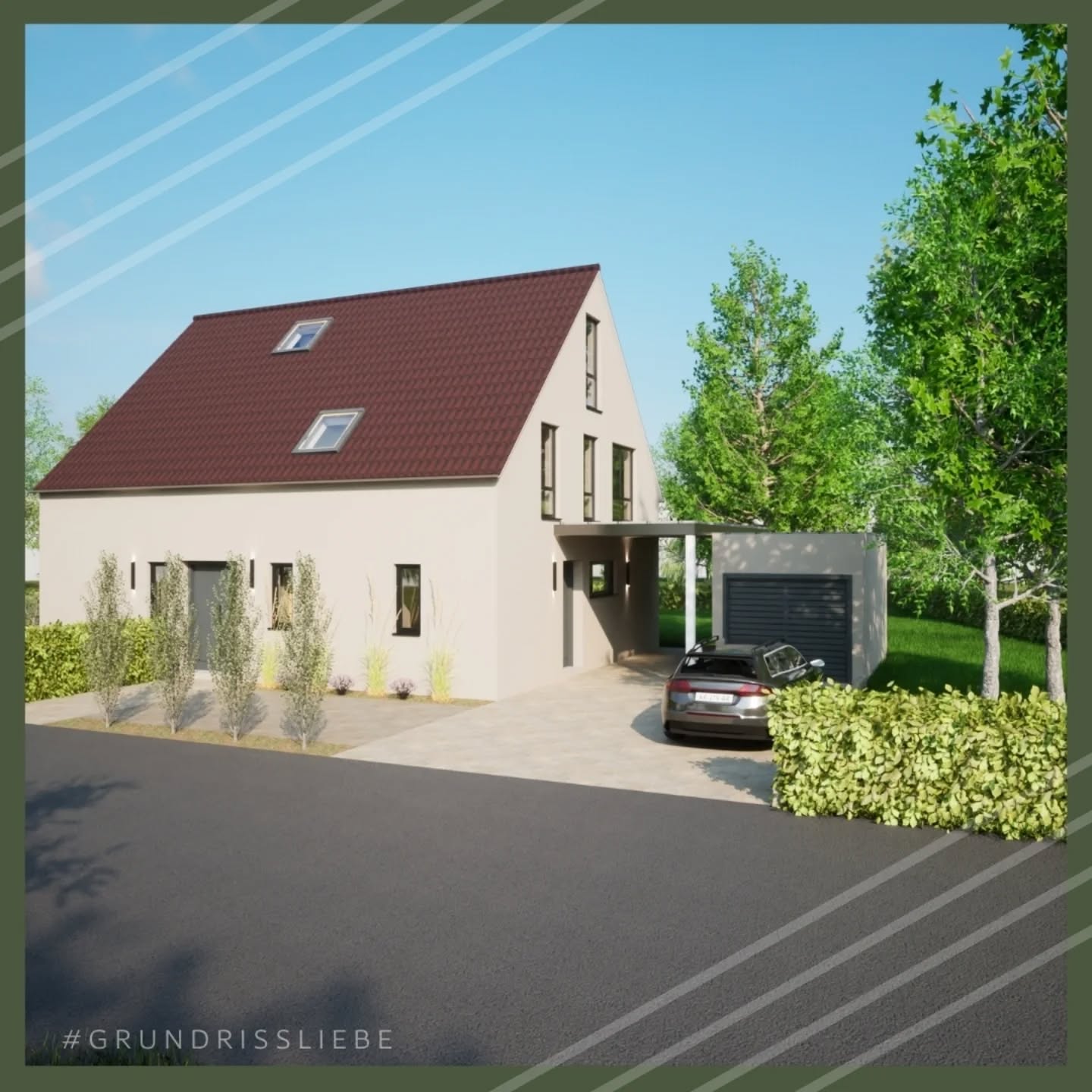 Flexibilität ist der Wunsch - ein Grundriss, der trotz der Einschränkung des 100cm Kniestocks super viel zu bieten hat:
ein großer, offener und sehr heller Wohn-Ess-Küchenbereich, das Sitzfenster und der Kamin sorgen für Gemütlichkeit.
Ein kleines Studio im Erdgeschoss kann vermietet, als Pflegewohnung oder auch für die Kinder genutzt werden.
Neben dem kleinen Bürobereich im Obergeschoss gibt es die Möglichkeit, den kompletten Spitzboden auszubauen - Büro, Fitnessstudio oder Spielbereich - egal was noch benötigt wird, findet dort Platz.
Gesamt ein Grundriss mit super vielen Möglichkeiten - was gefällt euch am Besten?
#grundrissliebe #Grundrissplanung #Hausbau #Fertighaus #Nachhaltig