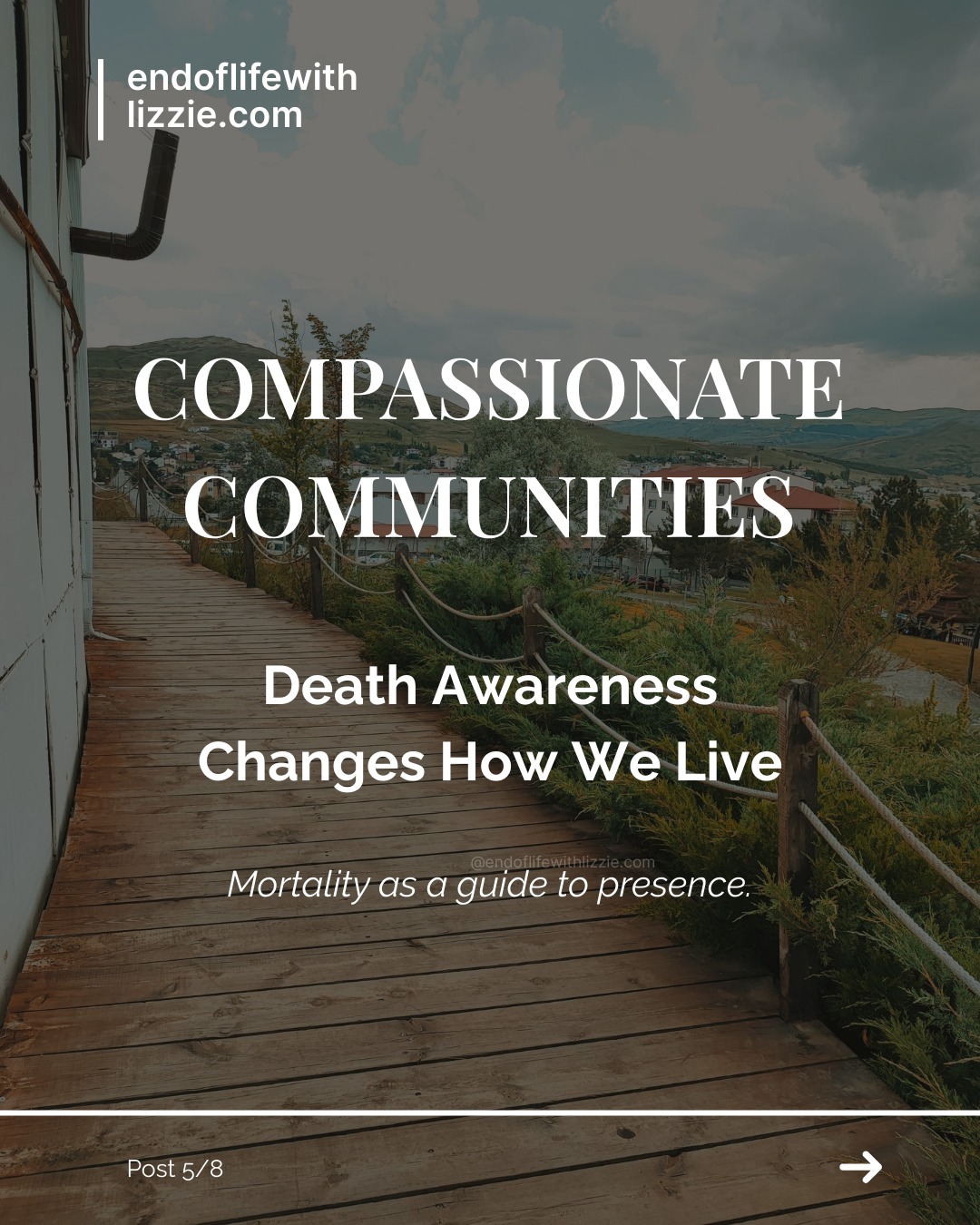 Death awareness is often misunderstood as something dark or morbid.
But remembering that life is finite doesn’t make life smaller.
It makes it more precise.
It sharpens our attention.
Clarifies what matters.
Invites honesty - with ourselves, with each other, and with how we spend our time.
When we allow mortality into the conversation, we often find ourselves postponing less, saying what needs to be said, and choosing presence over habit.
This isn’t about living in fear of death.
It’s about living more honestly because of it.
Because when we remember we will die,
we often learn how to live more fully.
#CompassionateCommunities
#DeathAwareness
#LivingMoreHonestly
#MortalityAndMeaning
#EndOfLifeConversations