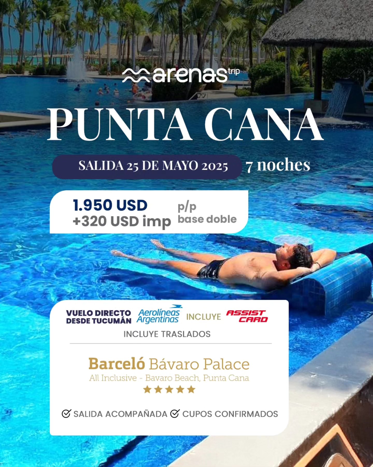 🔥 NUEVA PROMO PUNTA CANA 🔥
✈️ Vuelo directo desde Tucumán
🌴La mejor estadía en Barceló Bávaro Palace All Inclusive
✅️ Cobertura Assist Card
Contactanos!