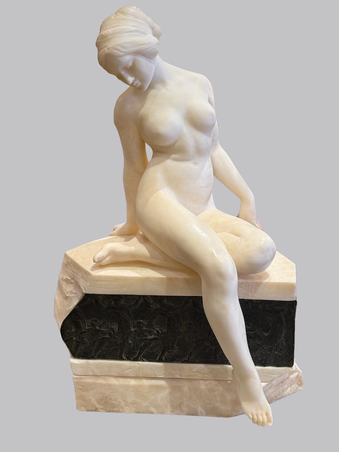 Early 20th Cent. Alabaster & Bronze Sculpture of a Seated Female Nude, By Emilio P. Fiaschi (Italian, 1858–1941),
54 Cms Height
*
*
*
*
#alabastersculpture
#marblesculpture
#originalworksofart
#judyfoxantiques
#antiques
#londonantiquedealer
#antiquedealersofinstagram
#antiquesforsale
#antiqueshopping
#interiors
#interiordesign
#interiorstyling
#nottinghill
#portobelloroadantiques
#portobelloroadmarket
#homedecor
#objetdart
