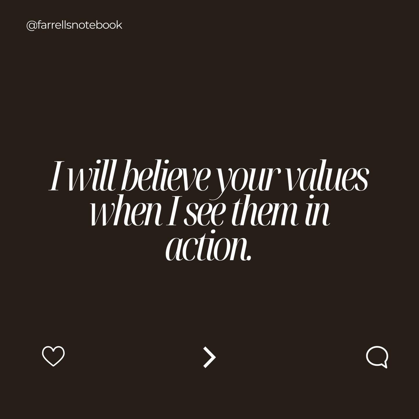 I will believe your values when I see them in action.
I say this with love. The confusion and turmoil many people feel can often be because of the gap between values and actions. It is easy to look at what is happening on a large scale and feel sadness and anger internally, and we often look at our own opinions and views and think, “I’m just a better person than they are, and I can’t believe there are such evil people in the world.”
It is incredibly difficult to condense these opinions into a value that matters to you, and actually act on that value in your own life. It starts getting harder to do when it’s right at home!
What is standing out to you in the news this week? What is making you sick? Perhaps you can take that feeling and right a wrong in your own community ❤️.