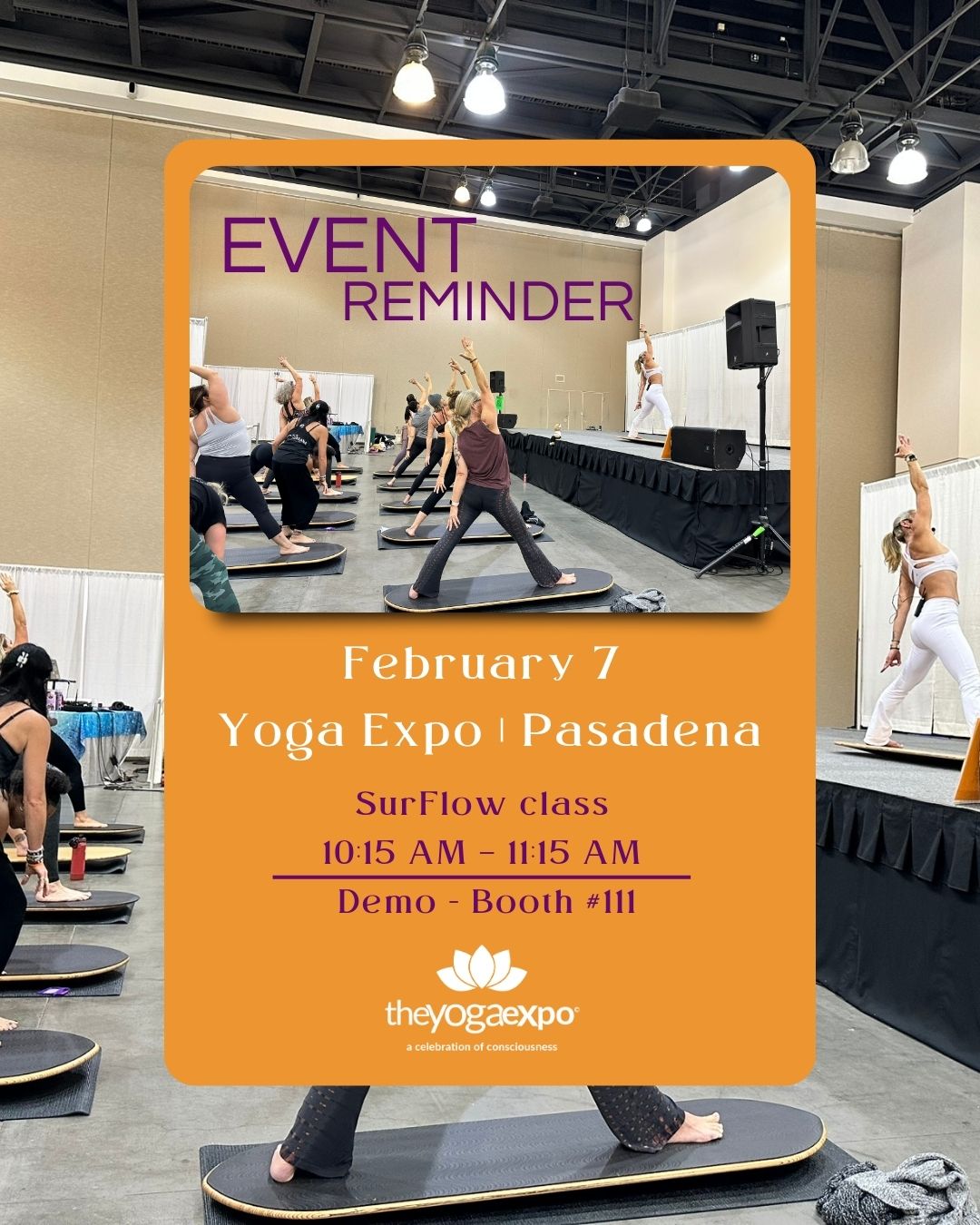 Two days to go…
SurFlow™ arrives at Yoga Expo in Pasadena.
A live experience of alignment, balance, and embodied awareness —
where movement is guided by presence, not performance.
If you’re curious about what SurFlow™ really feels like,
come experience it on the board.
📍 Pasadena
🗓 Feb 7
👉 Come try it. Watch the demo. Join the stage class.
Just breathe… and connect within.
#SurFlow #YogaExpo #ConsciousMovement #EmbodiedFlow
#YogaTeachers #WellnessCommunity #EmbodiedAwareness #movewithintention
