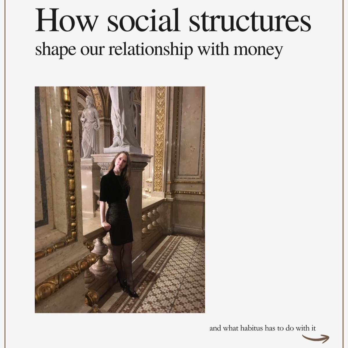 We often talk about money as if it were purely a matter of choice and discipline, yet our financial behavior is deeply shaped by social structures we rarely notice.
Understanding habitus is a first step toward expanding what feels possible.
Join me at the @femme.palette event โShe Connects: Letโs Talk Moneyโ on 12 February at 18:00, where weโll explore our money mindset and how to rewire it, once and for all. Tickets are in the header.