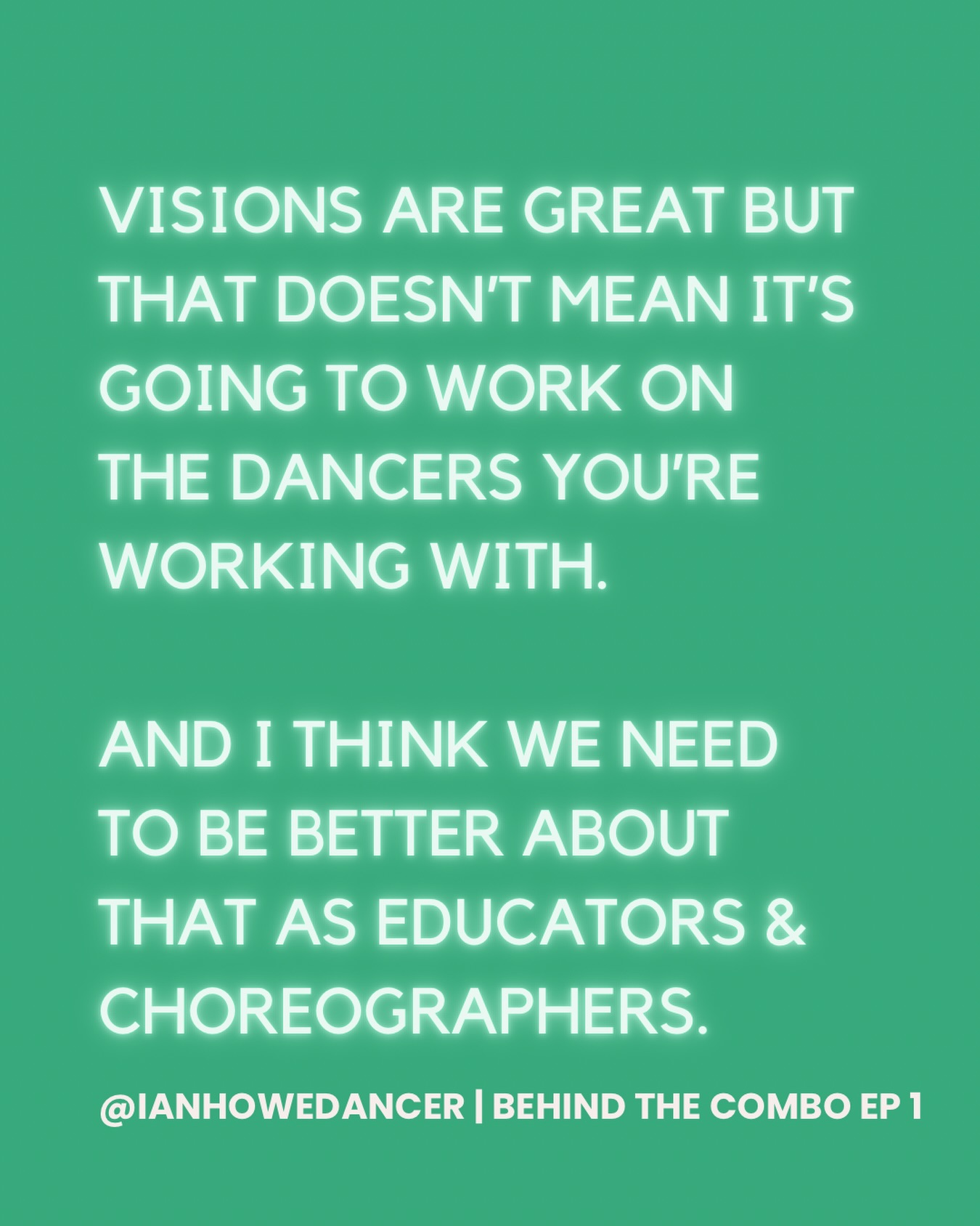 Big visions matter.
But they donāt exist in a vacuum.
A concept can be beautiful.
A vision can be exciting.
A choreographerās idea can be clear to them.
And still⦠not land for the dancers in the room.
Part of our responsibility as educators and choreographers,
isnāt just what we want to make,
itās who weāre making it with š„
That means paying attention.
Adjusting in real time.
Letting the dancers in front of us shape the work, not just execute it.
Standards arenāt lowered and visions arenāt shrinkedā¦
Instead they evolve by meeting dancers where they are
so the work can actually live in their bodies.
This conversation came up early in my Behind the Combo Instagram Live Series and itās one I keep coming back to because good work isnāt just imagined.
Itās received!
š„ Watch the full replay (Ep 1) and let it land.
Drop a comment if this resonates or share one way youāve had to adjust a vision, plan, or piece of choreography to better meet the dancers actually in front of you š