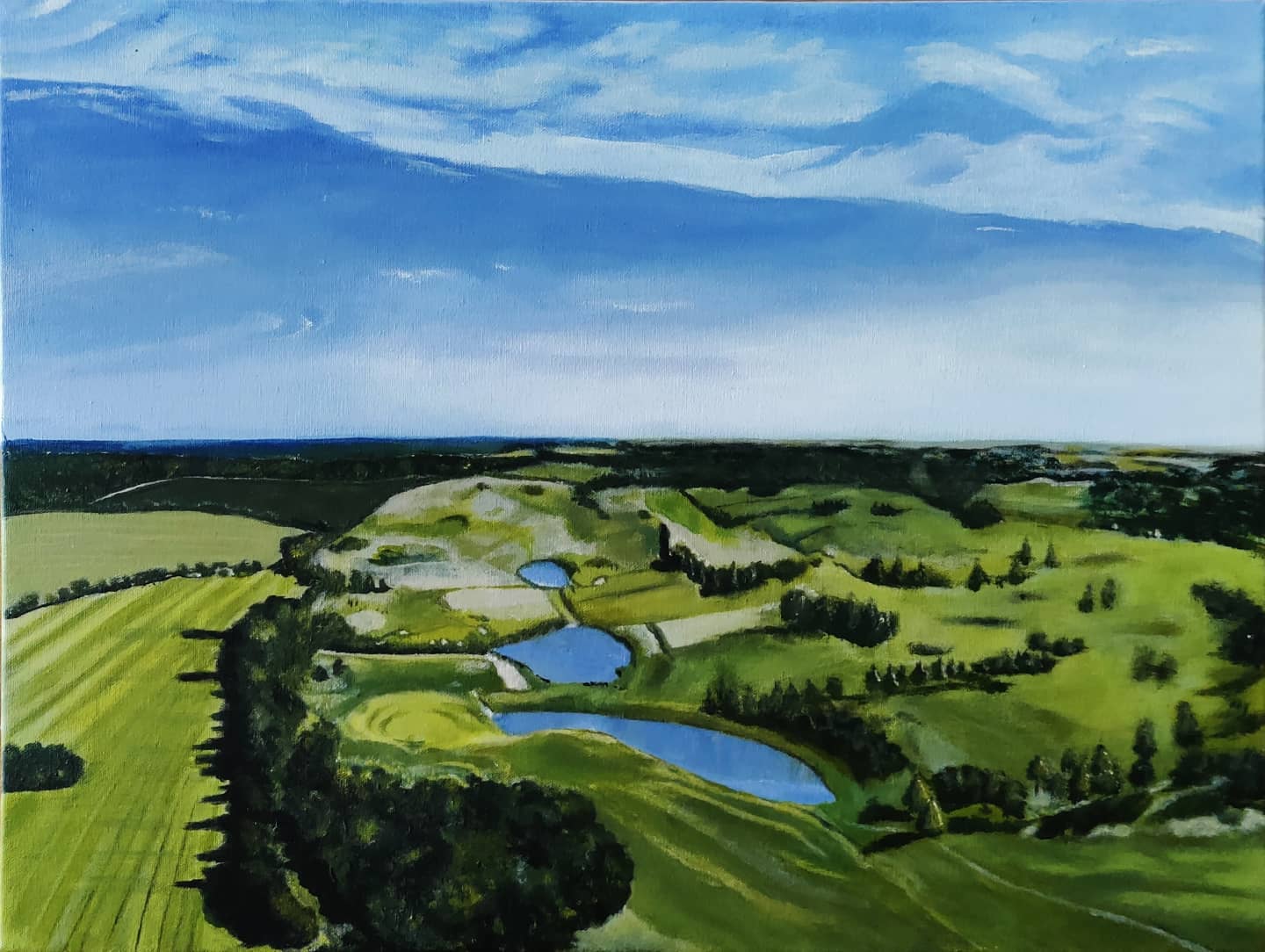 Landscape painting .........Acrylics on Canvas..... Weybrooke Park Golf Club.... Limited Edition Giclee Prints available for purchase.....if your interested please visit my website link......😊