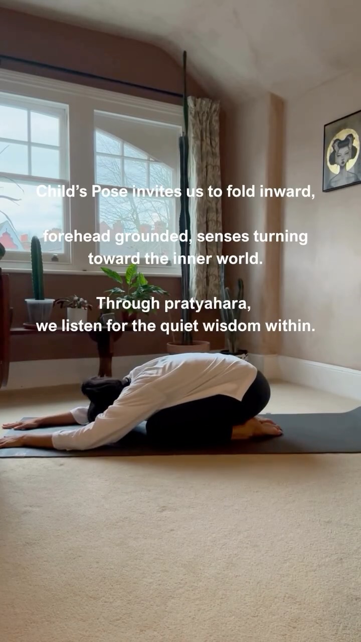 Week 6 — Ajna Chakra 🌑
Child’s Pose is a practice of turning inward.
As the forehead rests on the earth, the senses begin to soften and withdraw from the outer world.
This is pratyahara — the quiet return to yourself, where intuition and inner wisdom can be felt more clearly.
Pause here. Notice what’s already within.
#kundaliniyogateacher
#hannahjosephstudio
#softliving
#gentleyoga
#kundaliniyoga