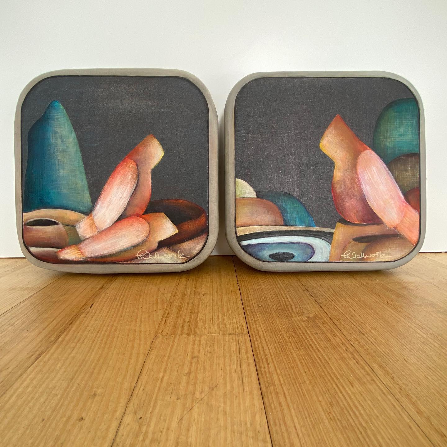 ‘Together Still’ (left)
‘The Early Bird’ (right)
Mixed media on custom wood.
290 x 290 x 45 mm
I feel you
Like a breath on the air
And in the light
Like a memory, or a dream
Or a sign of something
Or a hope for somewhere
With a hold on anything.
I feel you everywhere
I look for you in everything.
butterflies rising 🦋