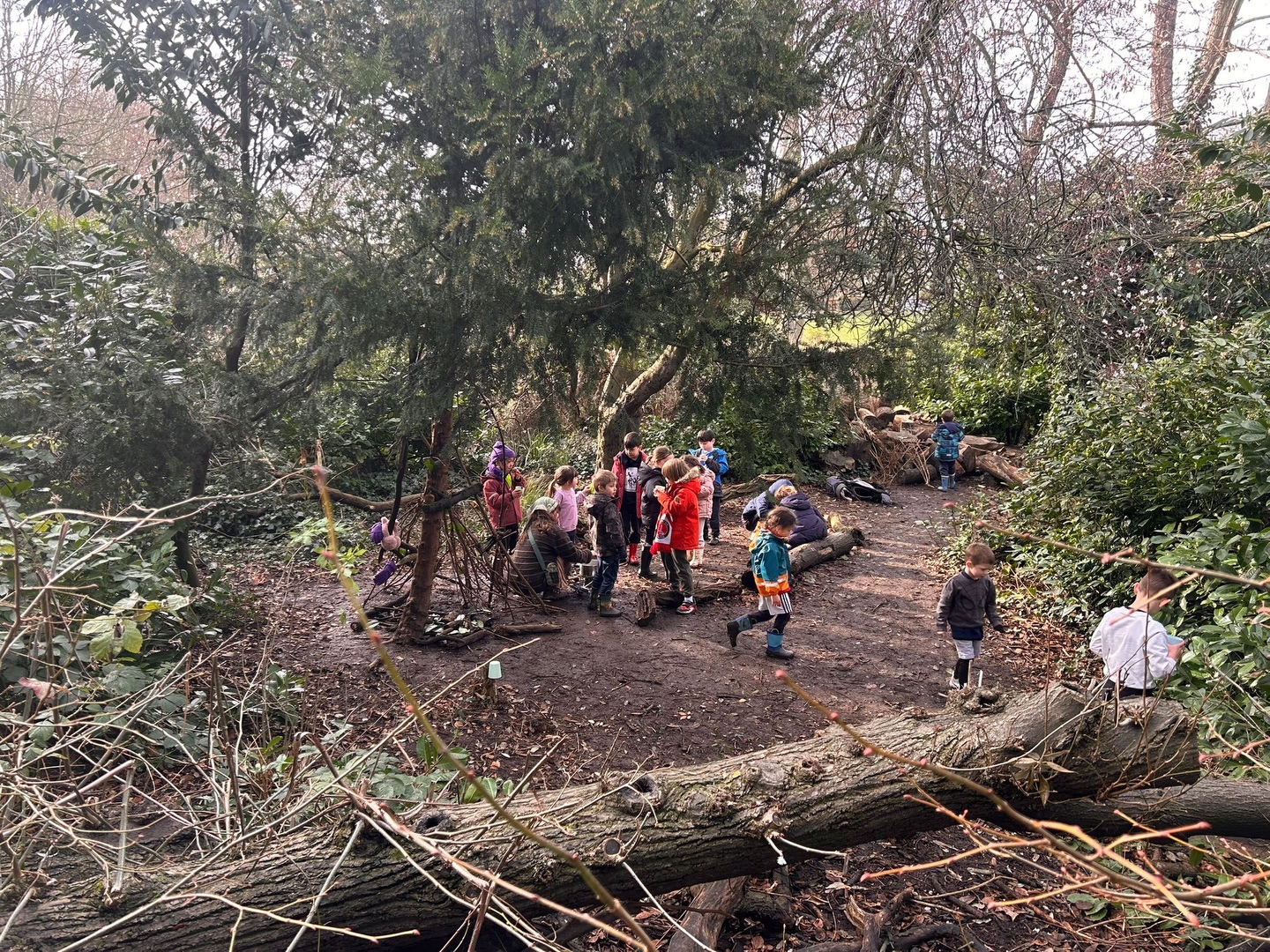 Today’s forest school adventure was packed with muddy magic and springtime discoveries! 🌿🌳
The children had a brilliant day, building creative dens using sticks and logs and working together beneath the trees 🪵
🍃
They were excited to spot woodpeckers tapping high in the branches 🐦and became seasonal detectives too, spotting clues that spring is emerging — tiny buds on branches 🌱, fresh green shoots pushing up through the soil 🌾 and early blossoms beginning to bloom 🌷.
One of the highlights was making nettle tea 🍵🌿. The children learned how nettles can be used safely and helped prepare their own warm woodland brew. They also mixed up magical potions using natural treasures they found — leaves, petals, mud and water 🥣🍂 — creating wonderfully wild forest concoctions ✨🧪.
With wellies on and plenty of squelchy mud underfoot 👢🤎, there was lots of stomping, splashing and laughter 💦😄
A joyful, hands-on day full of curiosity, teamwork and outdoor learning at Active Champions! 🌲💚