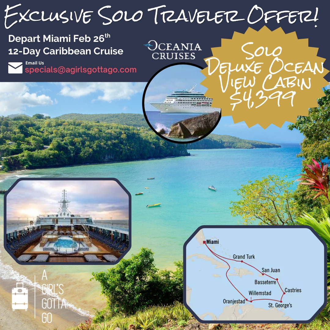 🌴✨ Calling All Solo Travelers — This One’s Special! ✨🌴
Are you looking for a last minute escape? We have ONE exclusive solo spot that has become available at a "can't be beat rate" on a 12-day Caribbean cruise aboard the elegant Oceania Nautica 🚢
📍 Departs Miami | February 26
🌊 Deluxe Ocean View Stateroom
✔️ Midship, Deck 4
💰 $4,399
Wake up to stunning ports and effortless luxury as you sail to:
🇦🇼 Aruba
🇨🇼 Curaçao
🇬🇩 Grenada
🇱🇨 St. Lucia
🇰🇳 St. Kitts
🇵🇷 Puerto Rico
🇹🇨 Turks & Caicos
If you’ve been waiting for the perfect excuse to travel solo — this is it. Incredible itinerary, boutique ship, and a solo-friendly rate. ✨
📩 DM us now for details — this will not last!
#AGirlsGottaGo #SoloTraveler #CaribbeanCruise #OceaniaCruises #LuxuryCruising #SoloButNotAlone #TravelDeals