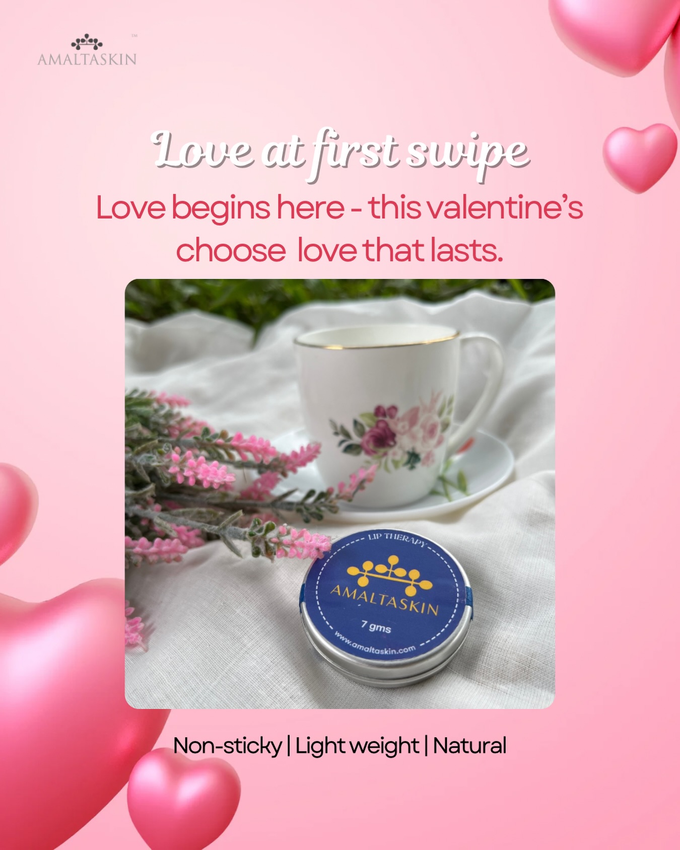 Love at first swipe 💘
Because some love stories begin with care.
This Valentine’s, choose lips that feel soft, nourished and effortlessly kissable.
Our Lip Therapy melts in gently, locks in hydration, and stays light - just the way love should feel.
Non-sticky. Lightweight. Natural.
A swipe so good, you’ll fall for it every time.
#valentinegifts #valentinestreat #naturalskincare #skincareproducts #skincarelove
