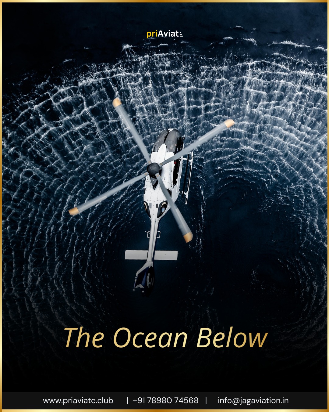 The ocean below, moving in quiet patterns.
A private helicopter ride turns travel into a moment - unrushed, personal, and deeply connected to the world beneath you.
Fly Private. Fly priAviate.
www.priaviate.club
+91 7898074568
#priAviate
#privatehelicopter
#luxuryaviation
#aviationlifestyle
#curatedexperiences
#luxurytravelmoments