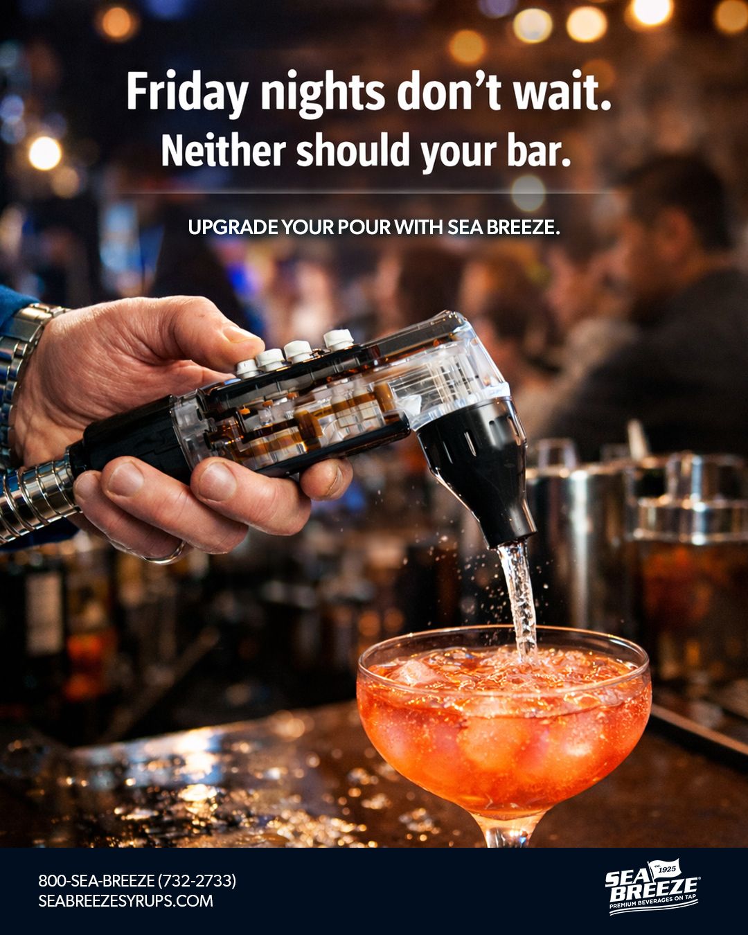 Friday nights donāt wait. Neither should your bar.
Upgrade your pour with Sea Breeze.
Call to Action:
š Power your pours. Serve faster. Stand out.
#SeaBreezeSyrups #FridayPour #BehindTheBar #BarLife #Bartenders
