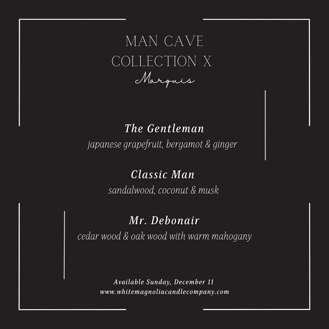 🖤 UPDATED MAN CAVE COLLECTION 🖤
We’ve curated each scent specifically for our men 🖤
Our man cave collection will come in a gift set of (3) 8 oz. matte vessels or you can purchase each candle individually!
Choose from our matte black, matte wine & matte smoke grey vessels!
Available Sunday, December 11!
#mancave #mencollection #soycandles #arkansas #texas #homedecor #candles #soywax #handpoured #christmas #holiday #giftset