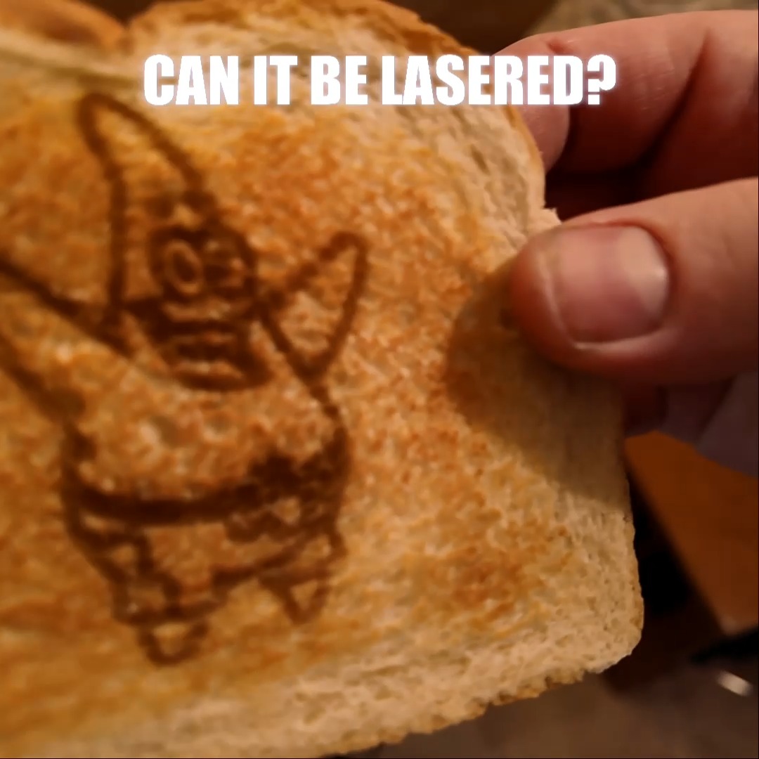 Patrick Star Lasered on Toast #spongebob #laserengraving #Laser #xtool
