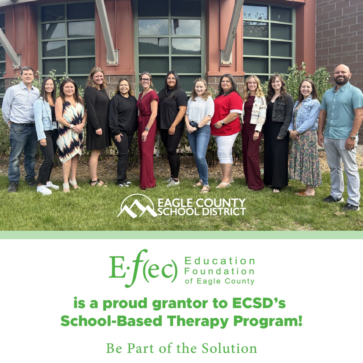 The Education Foundation of Eagle County is a proud grantor for the Eagle County School District's School-Based Therapy Program. We believe that students thrive when their emotional and mental health are supported alongside their academic growth.
Strong mental health isn’t just important, it’s essential to effective learning, belonging, and long-term success in school and beyond.
Check out the January 15th Vail Daily Article to learn more about the program: https://www.vaildaily.com/news/school-views-meeting-students-where-they-are-with-school-based-therapy-program/
Learn more about EFEC’s commitment to student mental health and well-being: https://www.efec.org/student-mental-The Vail Health Shaw Cancer Center
EFEC | Be Part of the Solution
Supporting @eagle.schools one grant at a time.