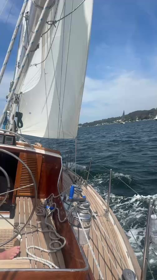 Enjoy a moment of sailing with us…..currently competing in the Heaven Can Wait Regatta on Lake Macquarie an event that raises funds for the Cancer Council #sailing #lakemacquarie #loveboating