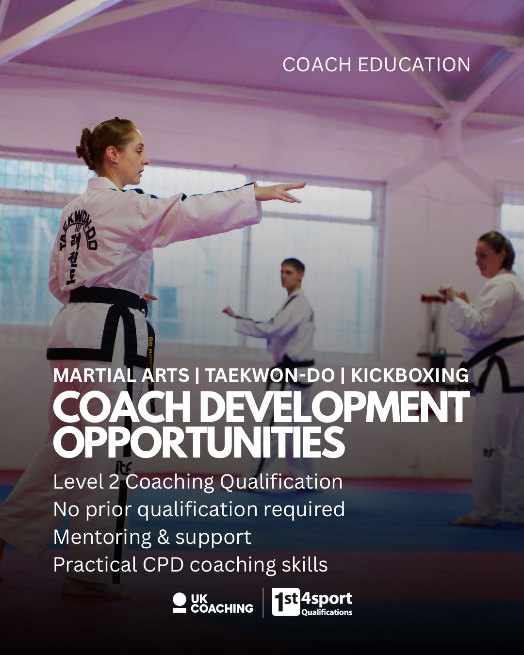 For current and aspiring martial arts coaches
We’re proud to offer a clear, supportive coach development pathway for martial artists who want to start — or progress — their coaching journey.
Whether you’re currently unqualified, assisting in classes, or thinking about coaching for the first time, our Level 2 Coaching Qualification gives you the skills, confidence and credibility to coach safely and effectively.
Opportunities include:
• Level 2 Coaching Qualification (Martial Arts specific)
• Entry route for unqualified instructors & assistants
• Mentoring & coach support
• Practical, real-world coaching education
• Clear progression into assistant and lead coaching roles
Our qualification is delivered by experienced, active coaches who understand the realities of coaching on the mats — not just theory.
If you’ve ever thought
“I’d like to coach, but I don’t know where to start”
— this is your starting point.
👉 Find out more about our coaching pathway and Level 2 qualification:
https://www.worcestershiremartialarts.co.uk/coaching
📍 Delivered by Worcestershire Martial Arts
Unit 3, Checketts Lane Trading Estate, Worcester, WR3 7JW
#coacheducation #itftaekwondo #taekwondoengland