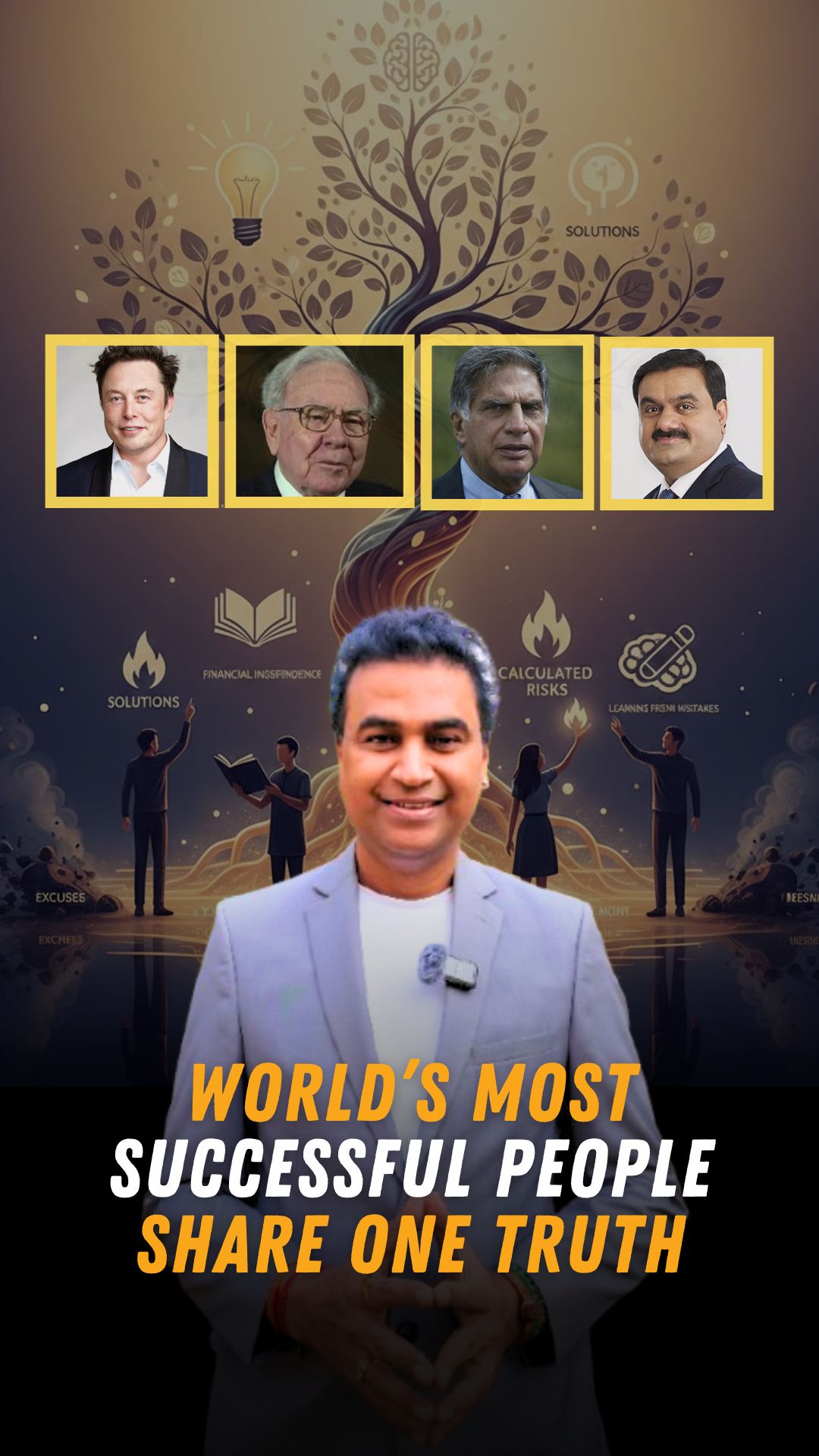 The world’s most successful people share one truth — growth never stops.
💡 Elon Musk: Don’t think about problems, focus on solutions.
📖 Warren Buffett: Learn something new every day.
💰 Ratan Tata: Earn money — but don’t be dependent on it.
🔥 Gautam Adani: Take risks — that’s where growth begins.
🧠 Bill Gates: Mistakes aren’t bad — not learning from them is.
Collect wisdom, not excuses. That’s how success is built.
#SuccessMindset #LeadershipQuotes #MotivationDaily #LifeLessons #ElonMusk #WarrenBuffett #RatanTata #GautamAdani #BillGates #Inspiration #GrowthMindset #SuccessTips #EntrepreneurMindset #DailyMotivation #LearnAndGrow
