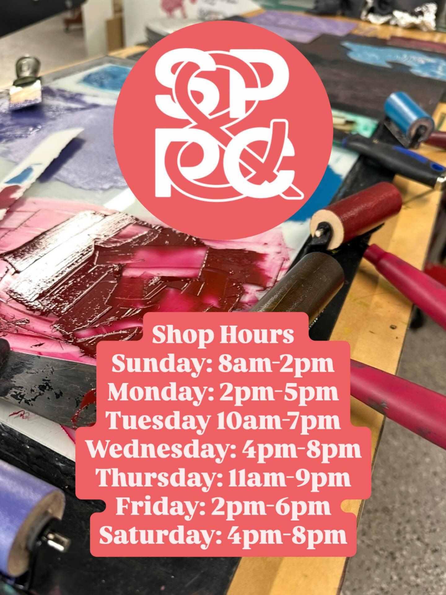 @spokane_print is open 7 days a week!
Sunday 8am-2pm
Monday: 2pm-5pm
Tuesday 10am-7pm
Wednesday: 4pm-8pm
Thursday: 11am-9pm
Friday: 2pm-6pm
Saturday: 4pm-8pm
#sppc #print #spokane
