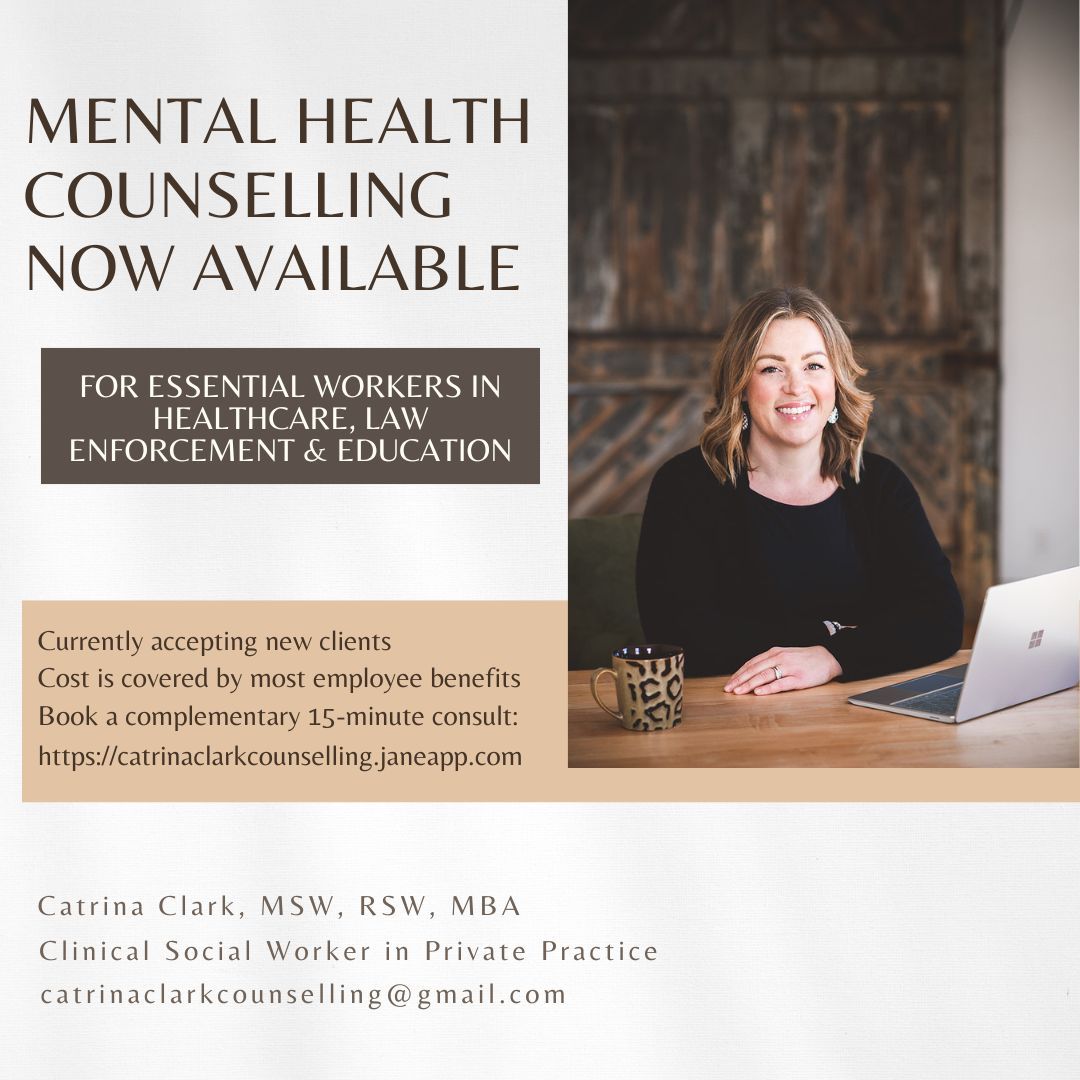 🍂 Fall can be a busy time of year. Things are ramping up again at work, kids are back to school and sports/activities schedules are hectic. If you have been thinking about connecting with a counsellor for your own mental health, I have recently transitioned from hospital-based care to my own practice where I specialize in supporting essential workers in healthcare, law enforcement and education. Contact me if you would like to schedule a complementary 15-minute consultation to see if we might be a good fit or you can book here:
https://catrinaclarkcounselling.janeapp.com
.
.
.
.
#healthcareworkers #police #educators #ontariohealthcare #ontariohealthcareworkers #OntarioPolice #ontarioeducators #ontarioteacher #psychotherapy #psychotherapyonline #essentialworkers #frontlineworkers #postpandemicrecovery #mentalhealthmatters #workplacestress #worklifebalance #overwhelmed #CBT #cbttherapist #acttherapy #MBCT