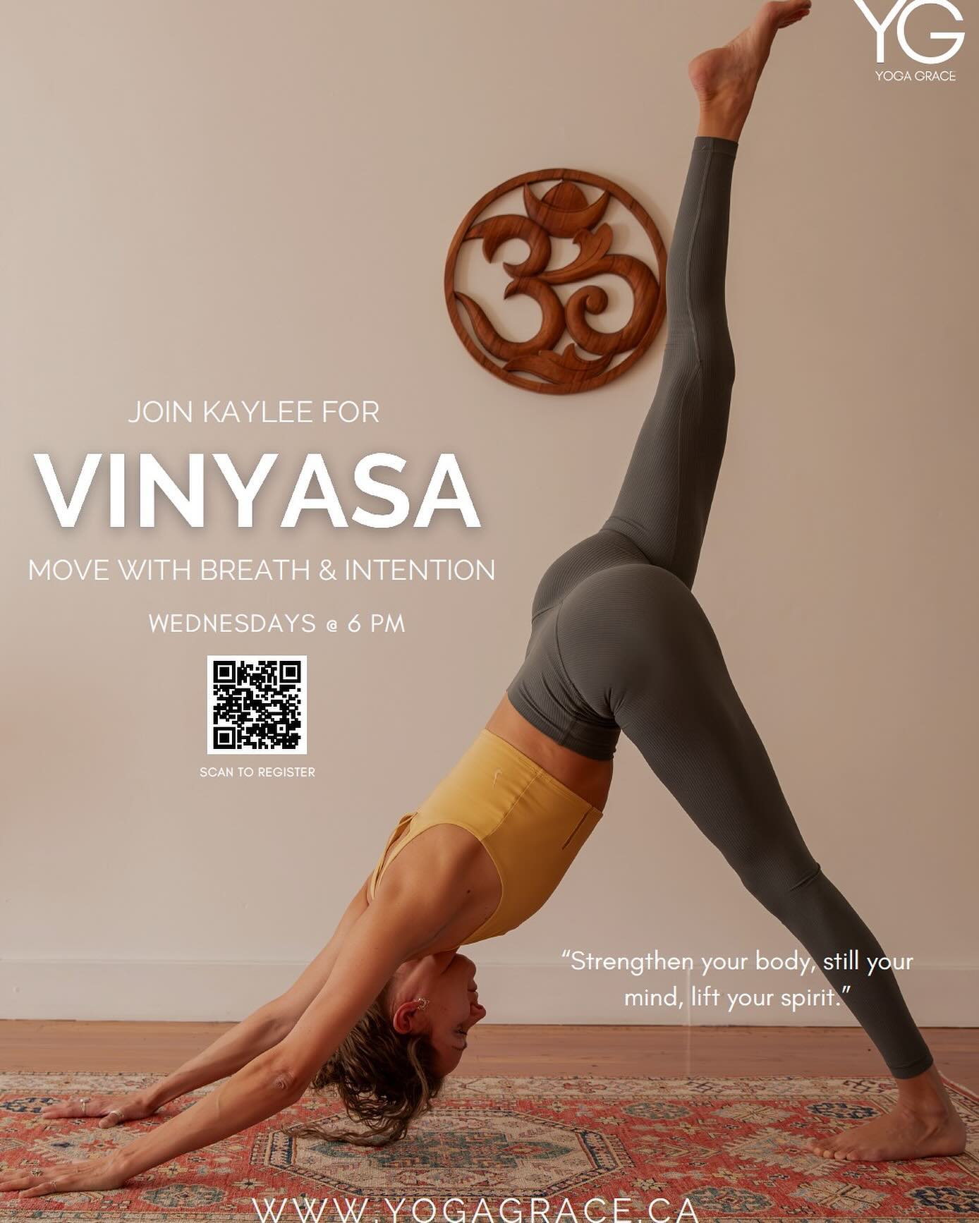 See you tomorrow 😍 and all Wednesday evenings at 6 P.M. @yogaandgrace. This class is dynamic and unique each week. Breath work (pranayama) is offered and class is often infused with an intention (sankalpa) inspired from yogic philosophy, or theory. This class offers an opportunity to develop your asana and yoga practice. Further, it offers time to look inwards and develop your relationship with yourself.