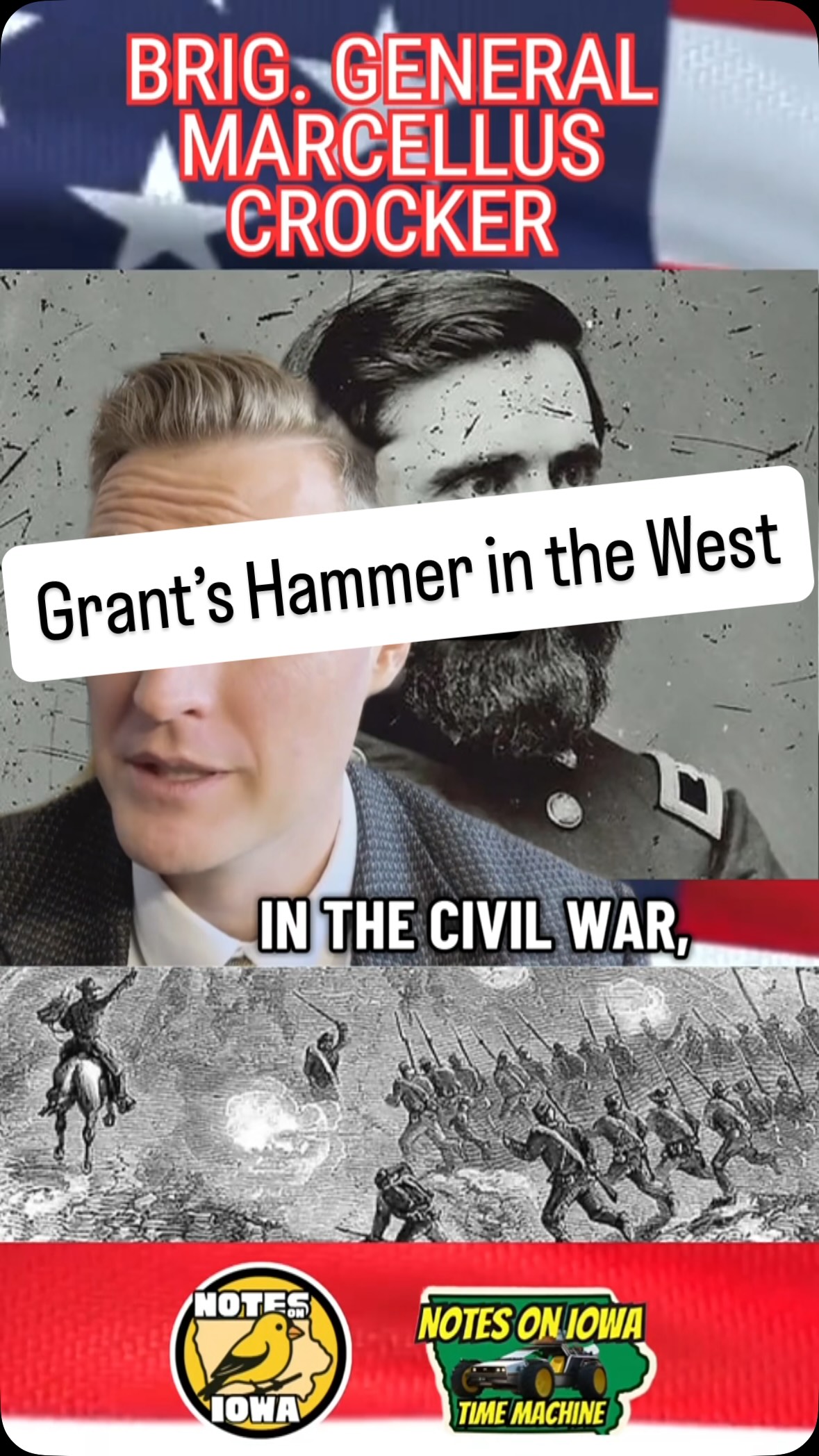 Iowa Time Machine ⏰: On February 6, 1830, Marcellus Crocker was born. Famed as “Grant’s Hammer in the West” and for his highly disciplined regiment known as “Crocker’s Greyhounds,” the Brigadier General for the Union Army helped the United States triumph in the Civil War.
Born in Indiana, Crocker moved to Iowa after a two-year stint at the United States Military Academy. Soon after, Crocker started practicing law before entering the army as a captain in the 2nd Iowa Infantry in 1861. Rising rapidly, Crocker first rose to Colonel of the 13th Iowa Infantry. Fighting with distinction at the Battle of Shiloh and leading the far-famed “Iowa Brigade’’ at the Second Battle of Corinth, Crocker’s leadership skills put him in a position to gain a broader command.
Leading “Crocker’s Greyhounds” during the Vicksburg Campaign, the Brigadier General gained a reputation for putting forth a highly disciplined regiment that moved rapidly in the field. Crocker furthered his reputation as one of the most able leaders in the American military during the Civil War, commanding a division at the Battles of Jackson and Champion Hill. Suffering from terrible consumption (bronchial) problems throughout the war, Crocker eventually attempted to resign after growing too ill to continue during a journey to join General William T. Sherman’s forces in Atlanta.
Crocker found his resignation rejected and instead spent a brief stint in New Mexico Territory before returning to the eastern theater in an attempt to rejoin the war effort during 1865. However, Crocker’s health worsened, and he died in Washington, D.C., in August 1865. Returning to Iowa, Crocker’s body found a resting place in the Woodland Cemetery of Des Moines. #Iowa #OTD #History #CivilWar #Military