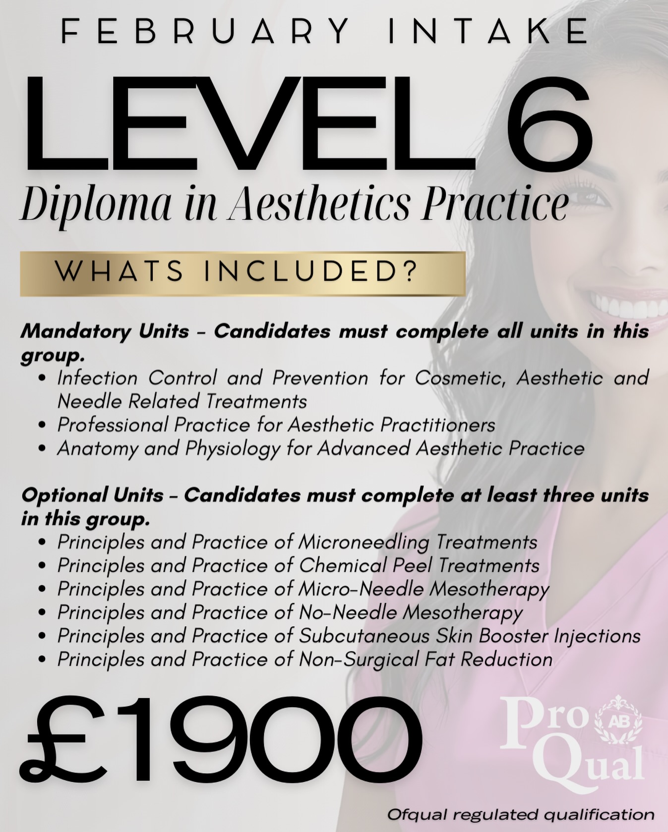 ✨ FEBRUARY INTAKE | LEVEL 6 DIPLOMA IN AESTHETICS PRACTICE ✨
If you’ve been feeling that quiet nudge to level up properly in aesthetics… this is it.
Our Ofqual-regulated Level 6 Diploma is now enrolling for February — designed for practitioners who want credibility, confidence, and career security as the industry continues to evolve.
This qualification isn’t about rushing. It’s about doing things right.
✔ Ofqual regulated
✔ Recognised, future-proof qualification
✔ In-depth anatomy, physiology & professional practice
✔ Advanced skin, mesotherapy & non-surgical fat reduction options
✔ Supported learning, not just “tick-box” training
✨ Already experienced?
If you have 5+ years in the aesthetics industry, you may be eligible to jump straight to Level 6, skipping lower levels based on your prior experience. This is ideal for established practitioners who want their expertise formally recognised.
💭 Why now?
With regulations tightening, qualifications are becoming more important than ever. CPD is still usable right now — but those who prepare early will always be one step ahead.
💷 £1900
📅 February intake
🎓 ProQual awarding body
Are you ready?
📩 DM LEVEL 6 to chat through your eligibility and next steps.
This isn’t just another course.
It’s an investment in where you’re going next. ✨