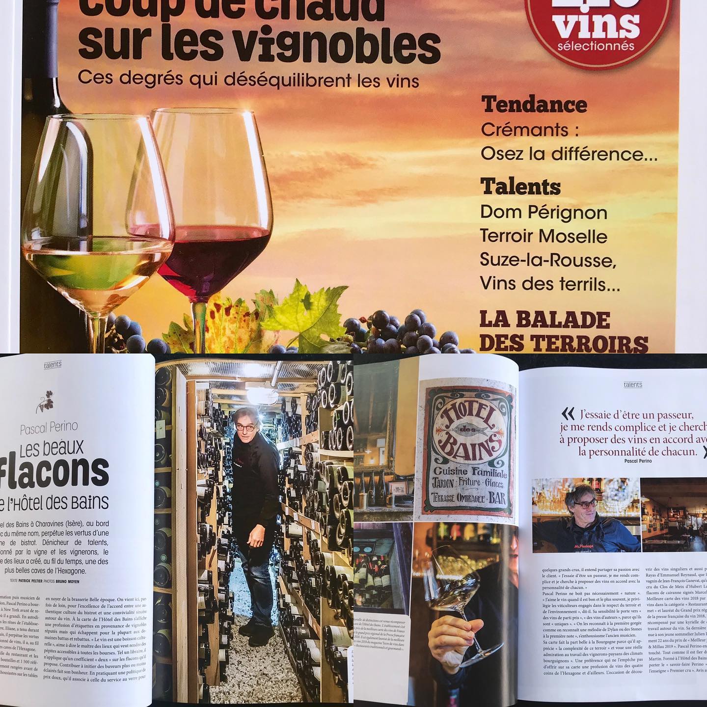 Fin de haute saison ! Un bel article pour nous donner du courage pour septembre ! Merci au journaliste #patrickpeltier et #brunomoyen #hoteldesbainscharavines #vins #cartedesvins #dauphinelibere #passionsdesterroirs