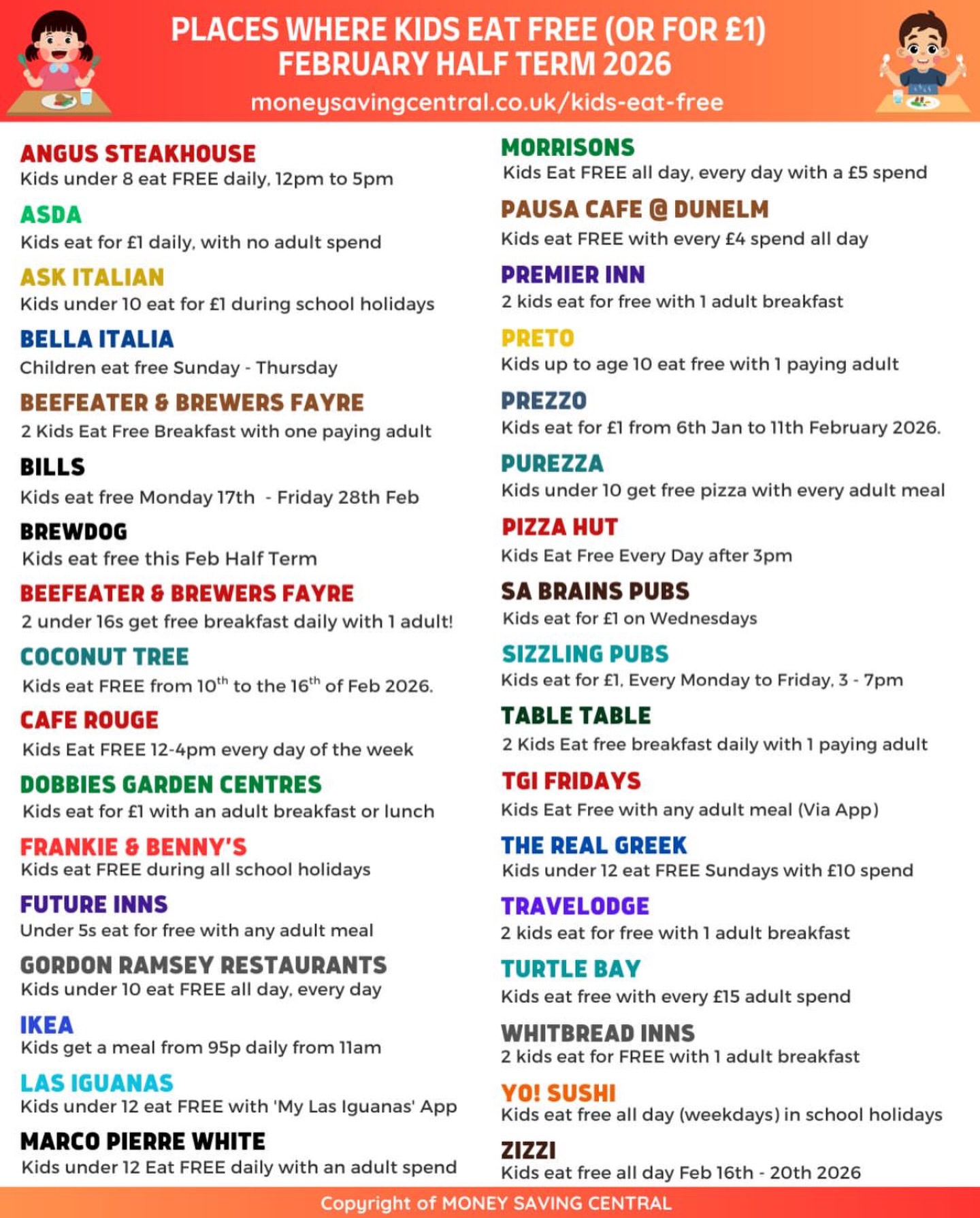 Originally posted by @moneysavingcentral
#childreneatfree