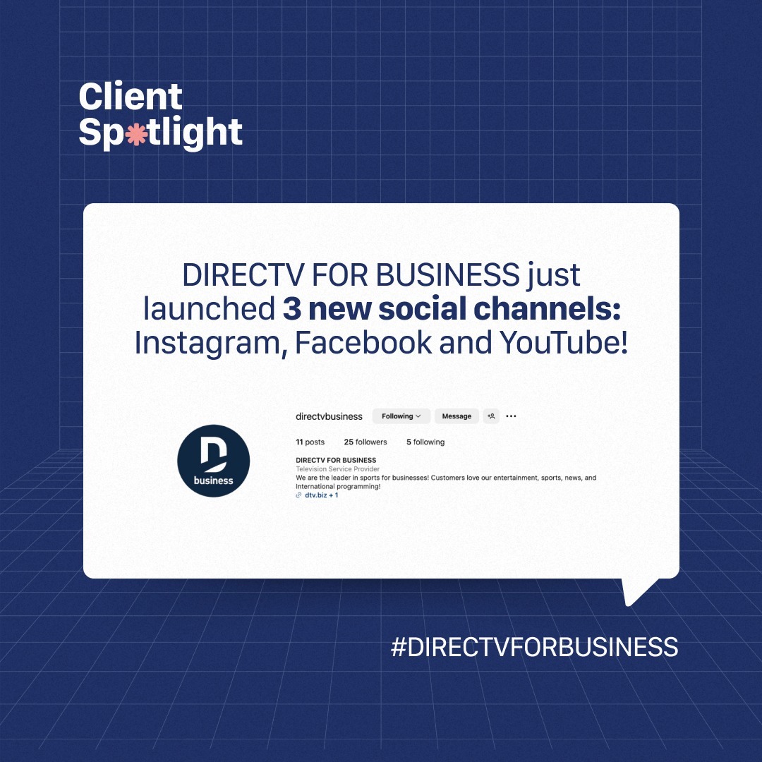 For the latest in business entertainment, follow DIRECTV FOR BUSINESS! 🎉
#ClientSpotlight
#TheDestinyLab
#DIRECTVFORBUSINESS