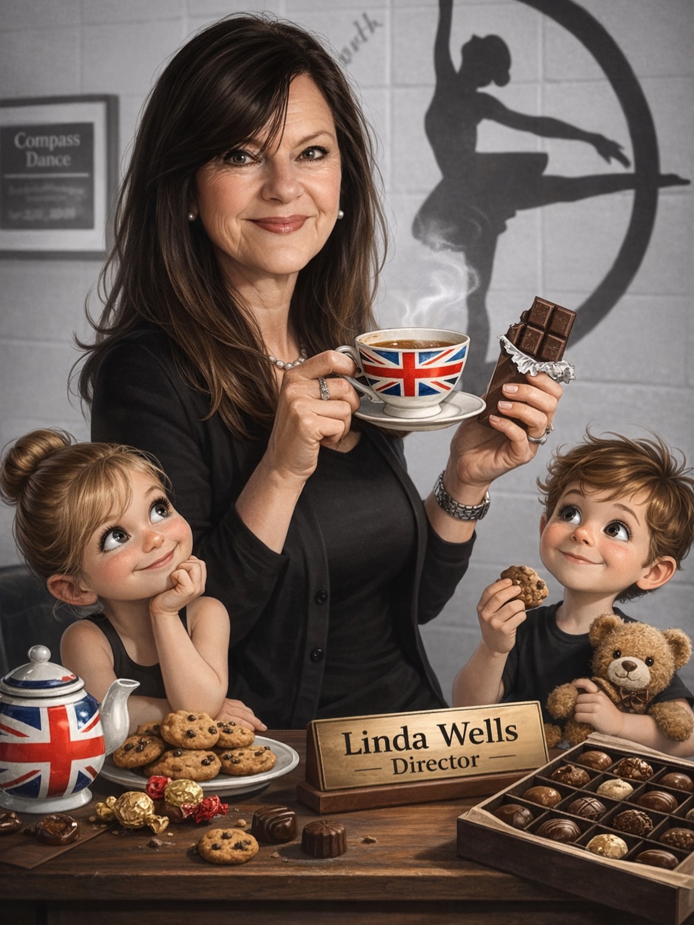 🥰 Okay, she does love chocolate 🍫 but this may be a little extreme, even for her! 😂 What do YOU love about our Mrs. Linda?! 🤩#compassdanceacademy #truedance #truenorth