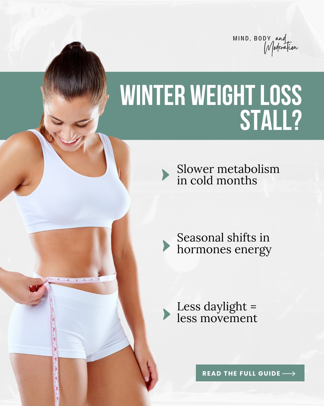 Struggling to keep weight loss moving in winter, even when you’re consistent? ❄️ You’re not alone.
Seasonal shifts in metabolism, daylight, activity levels, and hormones can slow progress without you “doing anything wrong.”
Winter is simply a different metabolic environment, and your strategy may need one too.
👉 Learn the biology behind winter stalls and how to adapt:
https://www.mindbodymoderation.com/post/why-your-weight-loss-stalls-in-winter-even-if-you-re-doing-everything-right
#WinterWeightLoss #SeasonalHealth #Metabolism #WeightLossTips #MindBodyModeration