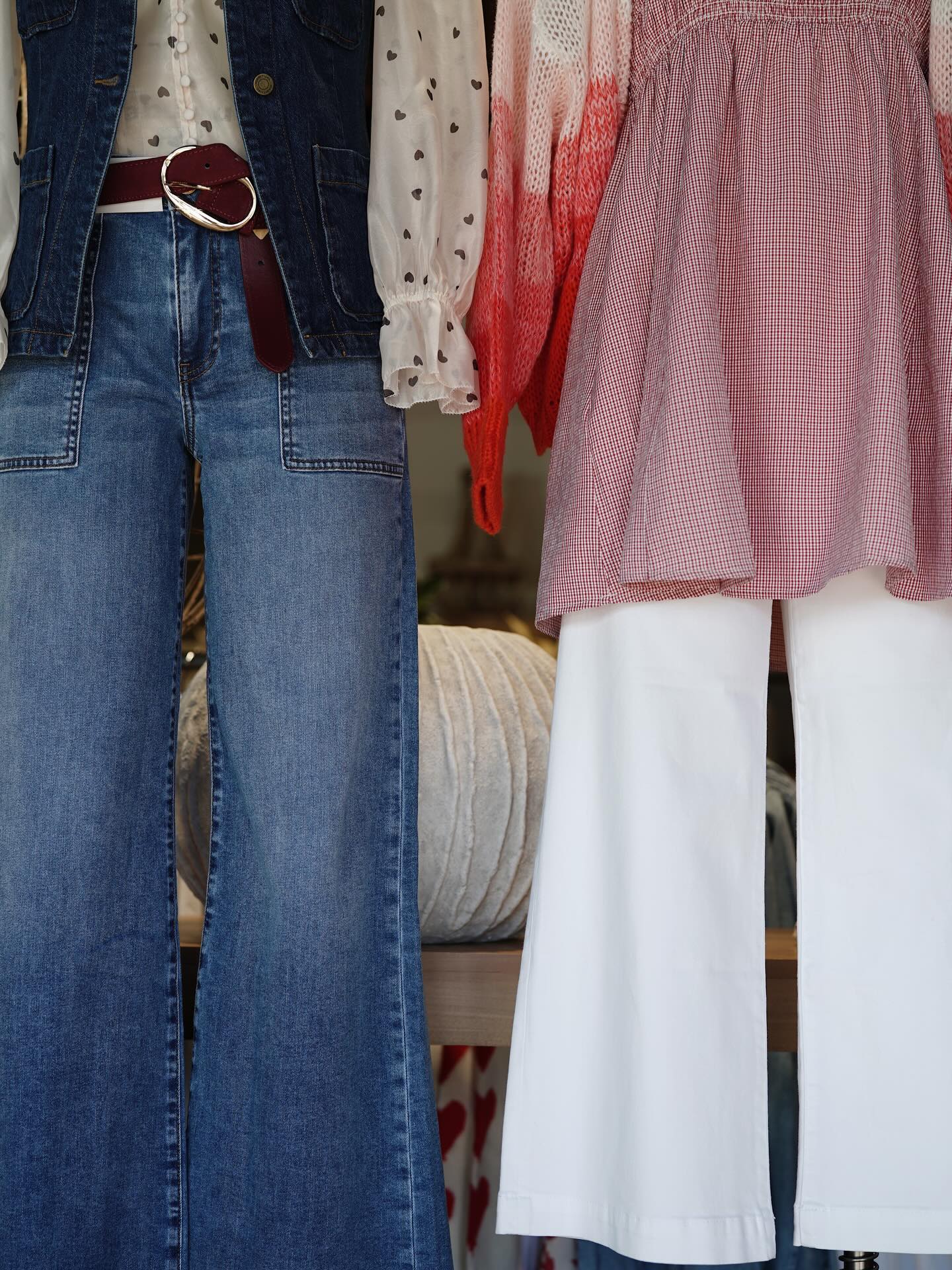 NEW IN : White denim in our best selling style - Meg, a new Maya with fun pockets, and sweet new picks for your Valentine’s OOTD. ❣️✨💌🏹