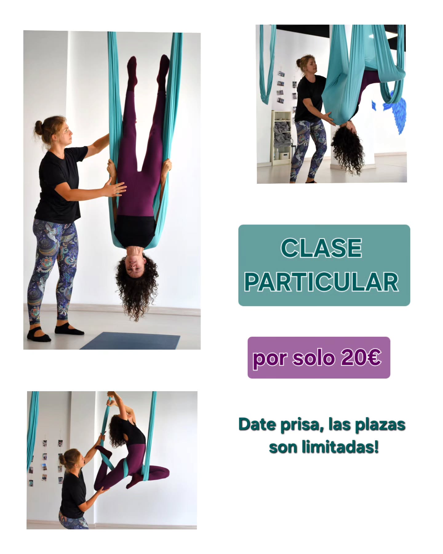 ✨ ¡Esto no ha pasado nunca! ✨ La precio más bajo para una clase particular en hamaca 🤍
Solo hasta el 15 de febrero
👉 Has reseva ahora y visita la clase durante todo el año
🎁 Clase particular por solo 20€ (el precio habitual para una persona es 45 euros)
¿Por qué una clase particular es una oferta tan especial?
🤍 Atención 100% personalizada
🧘♀️ El ritmo se adapta a ti, sin prisas ni presión
💪 Trabajamos exactamente lo que tu cuerpo necesita
🌿 Ideal para cuidar la espalda, ganar fuerza y soltar tensiones
✨ Perfecta si es tu primera vez o si quieres profundizar más
📍 Let's Fly Monumental y Collblanc
👯♀️ Puedes venir con amig@s y hacer la experiencia aún más divertida y diferente
Es tu momento.
Tu cuerpo.
Tu bienestar.
📩 Escríbenos y te enviamos tu código personal.
🧘♀️🤸♀️Y si quieres volar acompañada de amig@s, te contaremos sobre el descuento para grupos 😉
⏰ Date prisa, las plazas son muy limitadas!