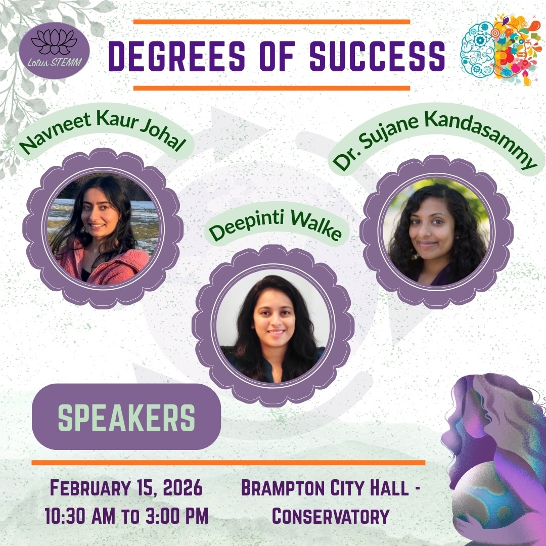✨ SPEAKER REVEAL ✨
We are thrilled to announce the lineup for this year’s Degrees of Success conference! 🌍
This lineup isn’t just about professional expertise; it’s about amplifying voices from the South Asian diaspora who are leading the charge in sustainability, health, and engineering.
Each speaker brings a unique perspective shaped by their rich heritage and their drive to create a better future. Here is who you will hear from:
🧪 Navneet Kaur Johal: A final-year Chemical Engineering Technology student and Corporate HSE co-op at IKO North America. She is bridging the gap between education and action, applying safety and environmental best practices in real-world settings.
🌾 Deepinti Walke: A climate change and agribusiness consultant. She helps companies navigate climate reporting and works across the entire agriculture value chain to strengthen our food systems.
🩺 Dr. Sujane Kandasamy: Assistant Professor at McMaster University and co-founder of The Starfish Canada and PEACH Health Ontario. She works at the critical intersection of community engagement, research, and improving the health of both people and the planet.
Don’t miss these talks! 🗣️
🔗 Link in bio to register!
#SustainabilityConference #WomenInSTEM