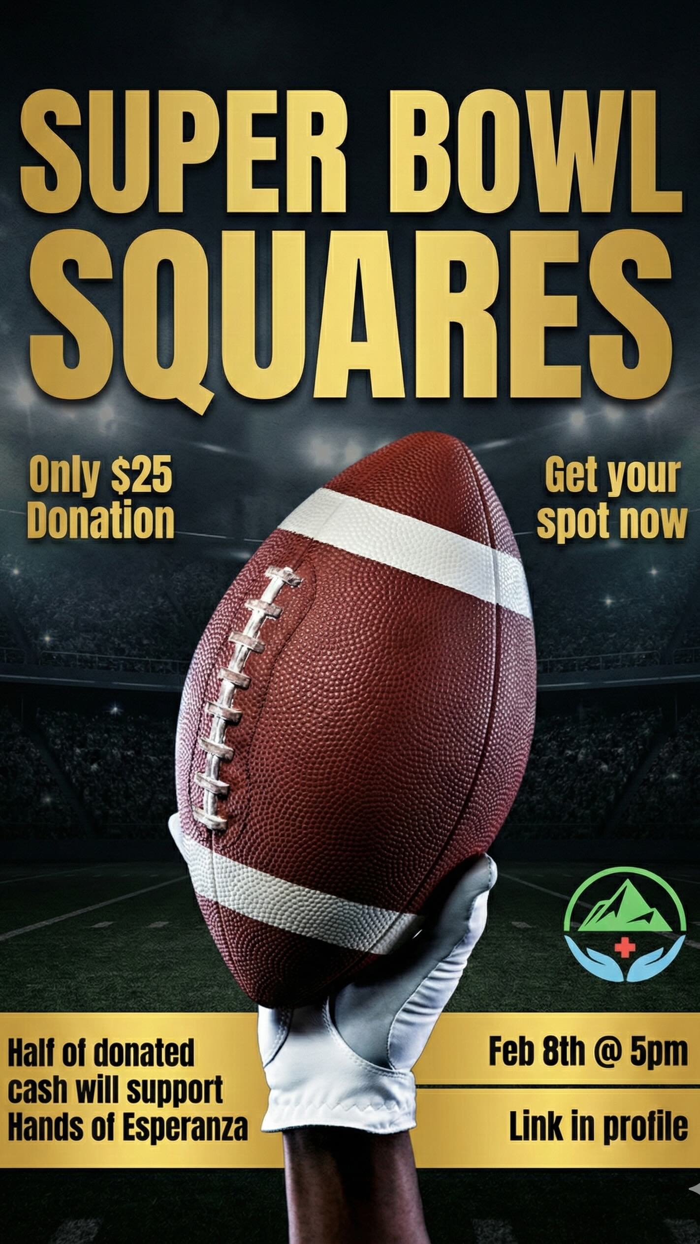 Link in Profile | LAST DAY!! LAST CHANCE! Get your tickets today before it is too late. Super Bowl Squares is a way for you to get involved and donate to a worthy cause…… and have fun while doing it. Click the link in our profile to purchase tickets. Sales stop at 5pm EST TODAY…. So hurry!! #nonprofit #superbowl #superbowlsquares #guatemala #donate