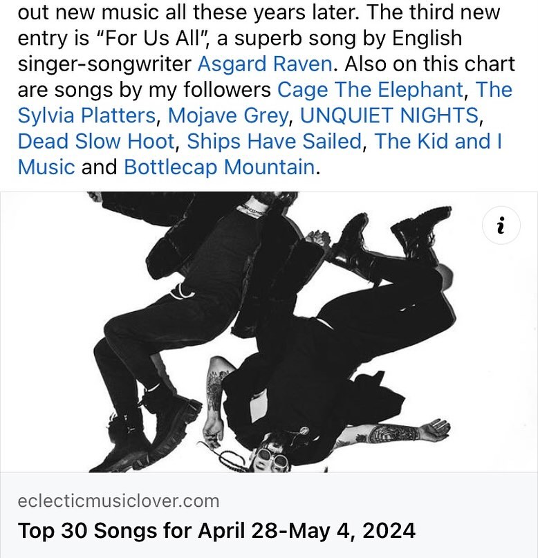 For Us All made it in to the top 30!! Thank you @eclectic_music_lover , very chuffed indeed 🤘🎸
#musicreview #top #itsnevertoolate #veteran #newmusic #indierock #rock #recordingartist #recordingstudio #unsigned #unsignedartist #epiphone #fender #electricguitar #instagood #instapicoftheday #song #songwriter #originalmusic #guitaristsofinstagram #independentartist #rocknroll #freshfinds #britpop #britrock
